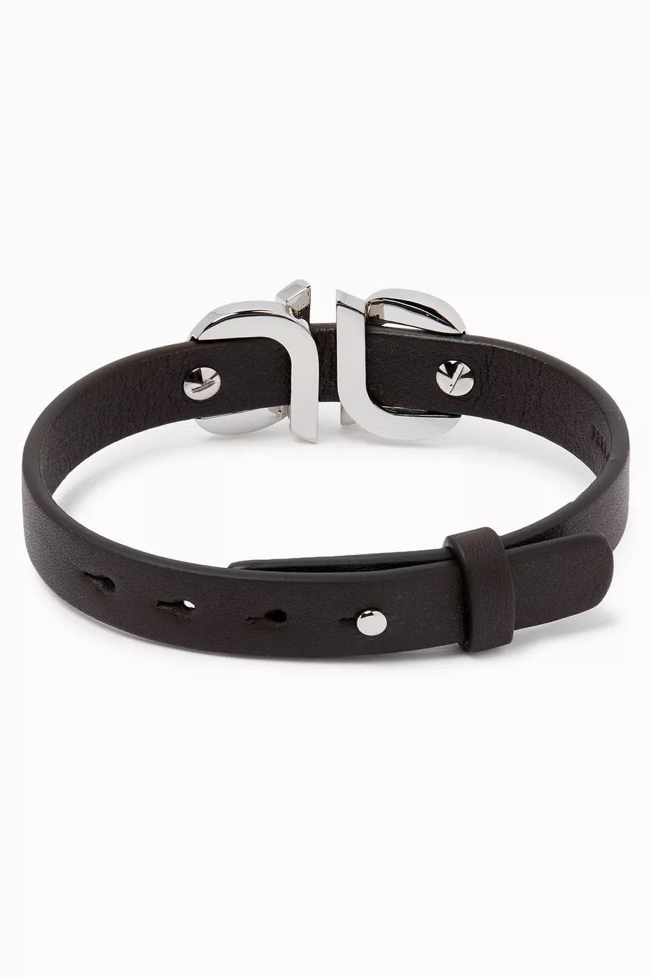 Salvatore Ferragamo o1y0426 Size : OS / Bracelet in Dark Brown/Silver Size ONE SIZE - 2 Thumbnail