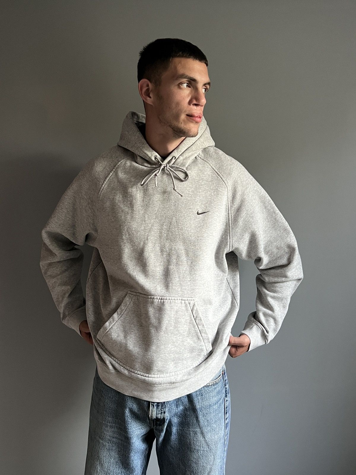 Vintage Vintage 90’s Nike Swoosh Oversized Hoodie Size US L / EU 52-54 / 3 - 2 Thumbnail