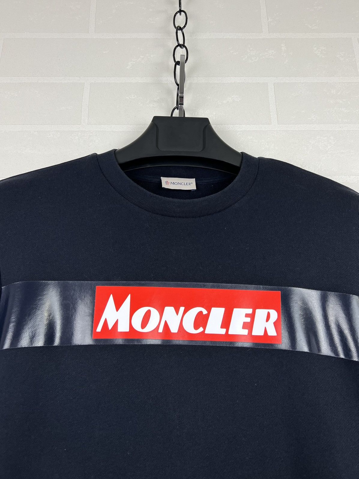 Moncler MONCLER Sweatshirt Crewneck Cotton Printed/ Patch Logos Blue Size US M / EU 48-50 / 2 - 5 Thumbnail