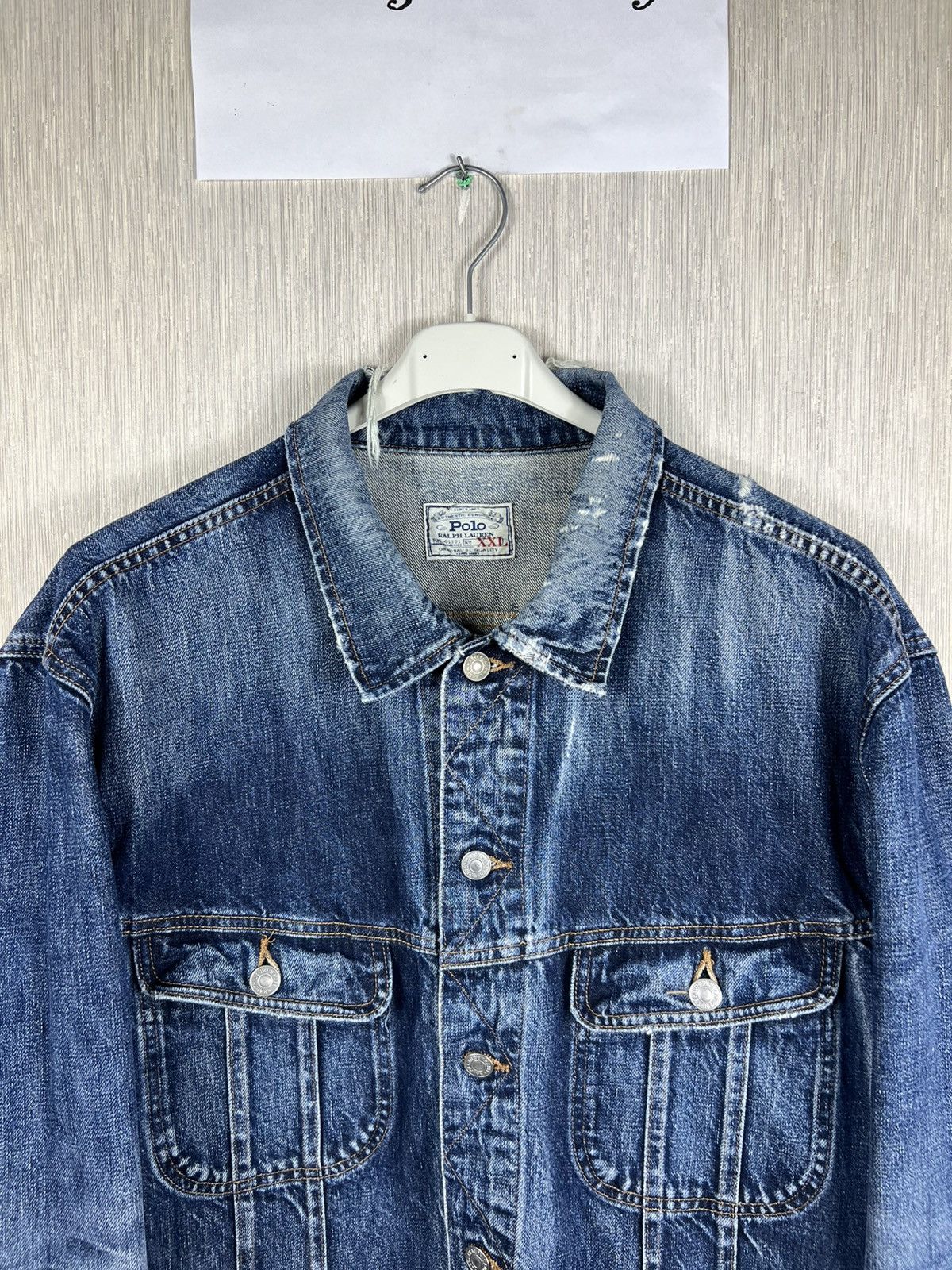 Ralph Lauren Vintage Polo Ralph Lauren thrashed distressed denim jacket Size US XXL / EU 58 / 5 - 3 Thumbnail