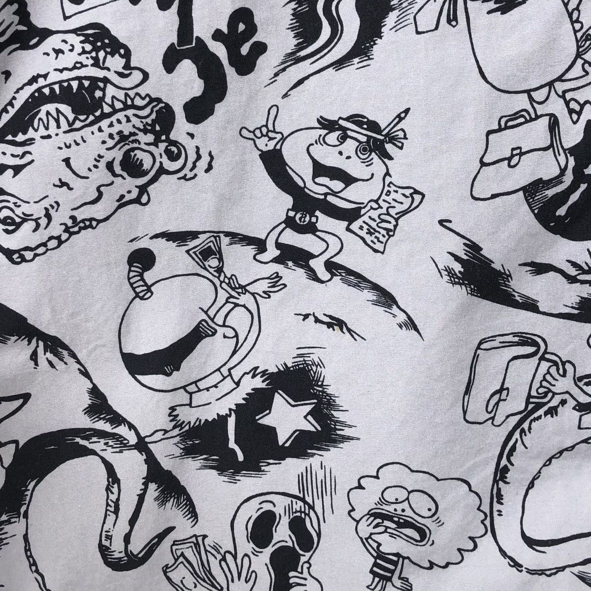 PPFM PPFM Mens Grey & Black All Over Printed Short Sleeve Shirt Size US M / EU 48-50 / 2 - 9 Thumbnail