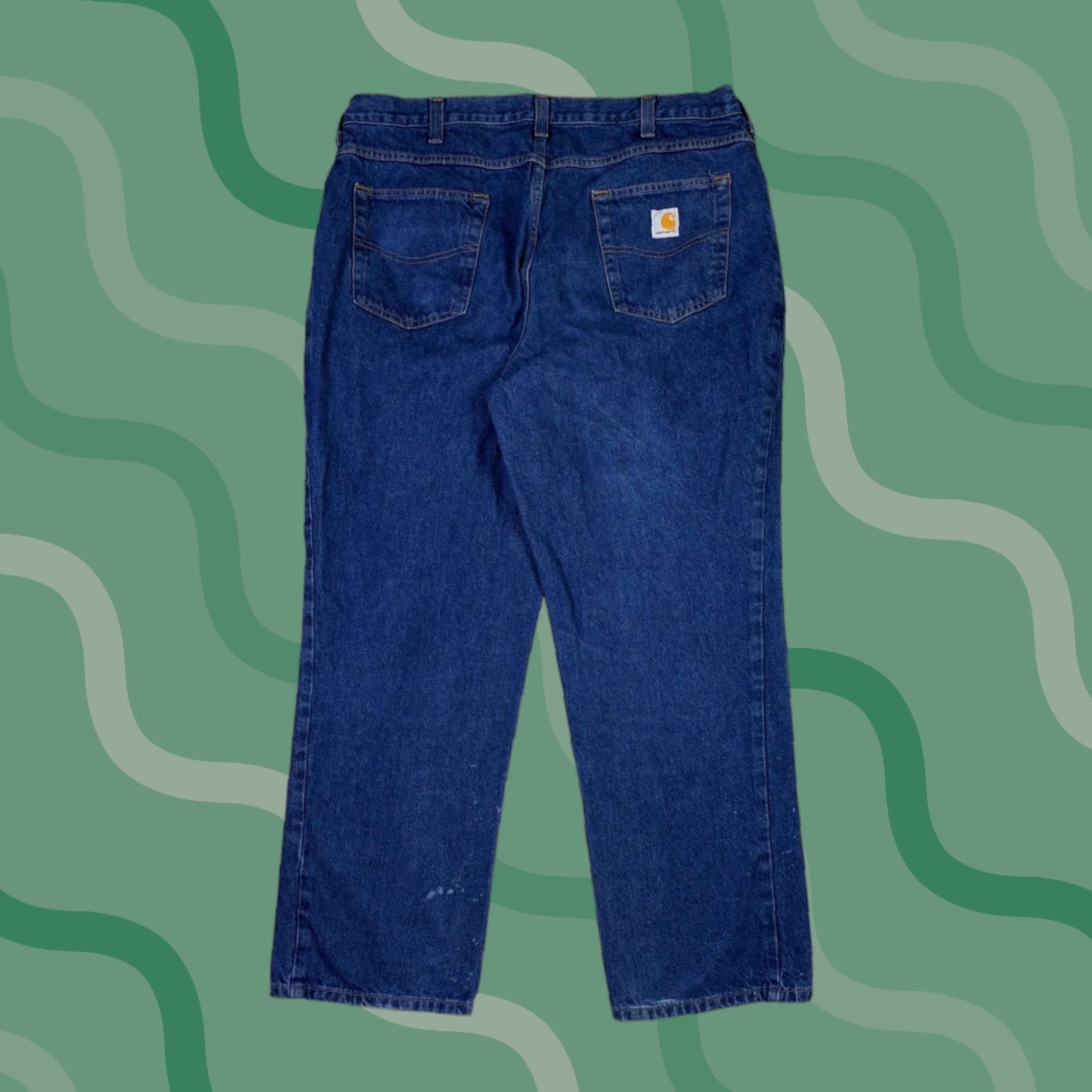 Carhartt Carhartt Jeans Relaxed Fit Mens 36x30 Dark Blue Denim 5-Pocket Work Pants 381-83 Size US 36 / EU 52 - 1 Thumbnail