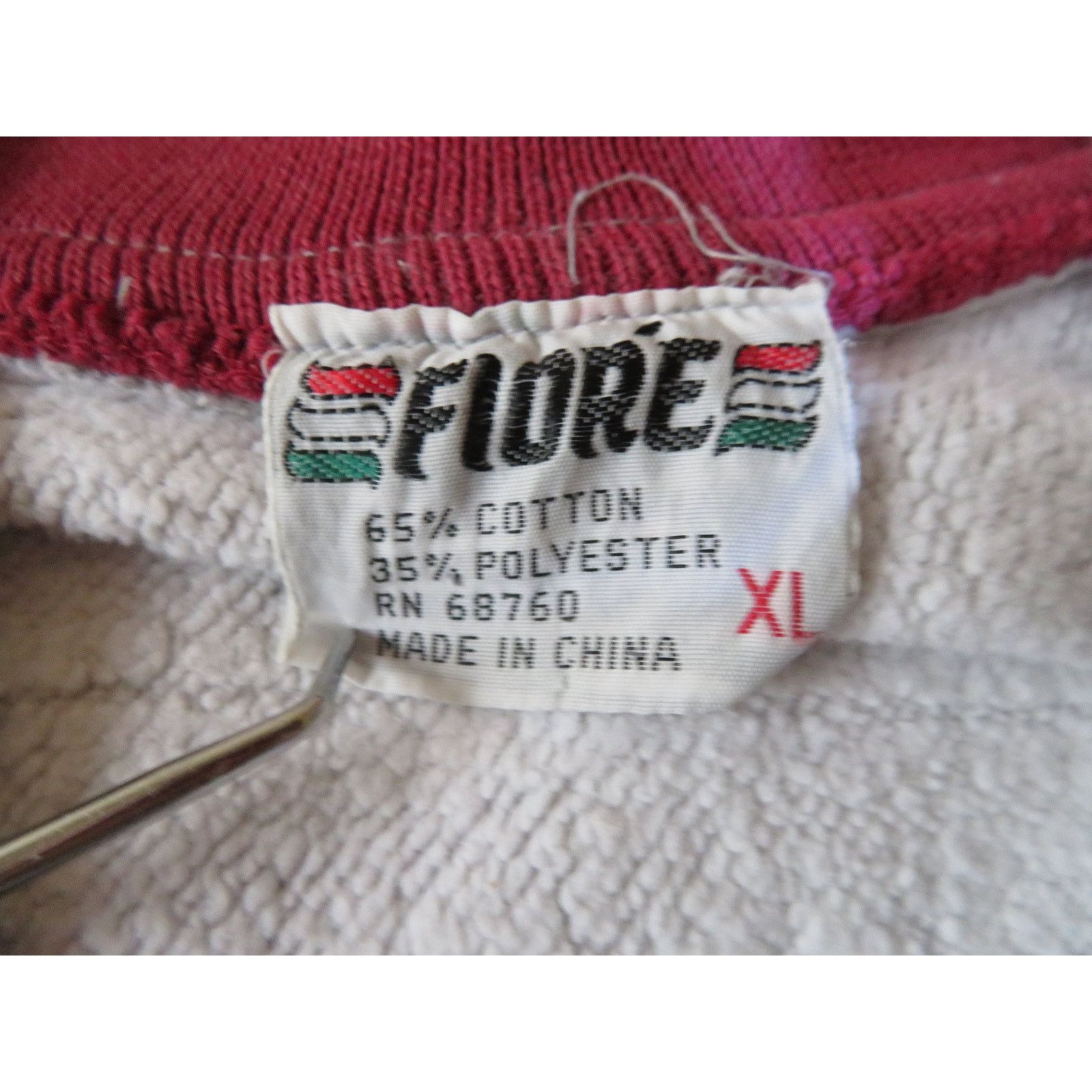 Other Flore Brand Sweatshirt Gray Maroon Henley Collar Sz M-L? 90s Size US L / EU 52-54 / 3 - 3 Thumbnail