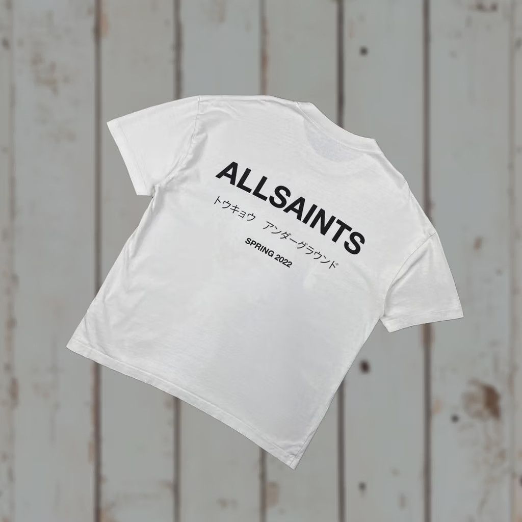 Allsaints AllSaints Men T Shirt M White Crew Neck SS Logo Cotton Regular Size US M / EU 48-50 / 2 - 1 Thumbnail