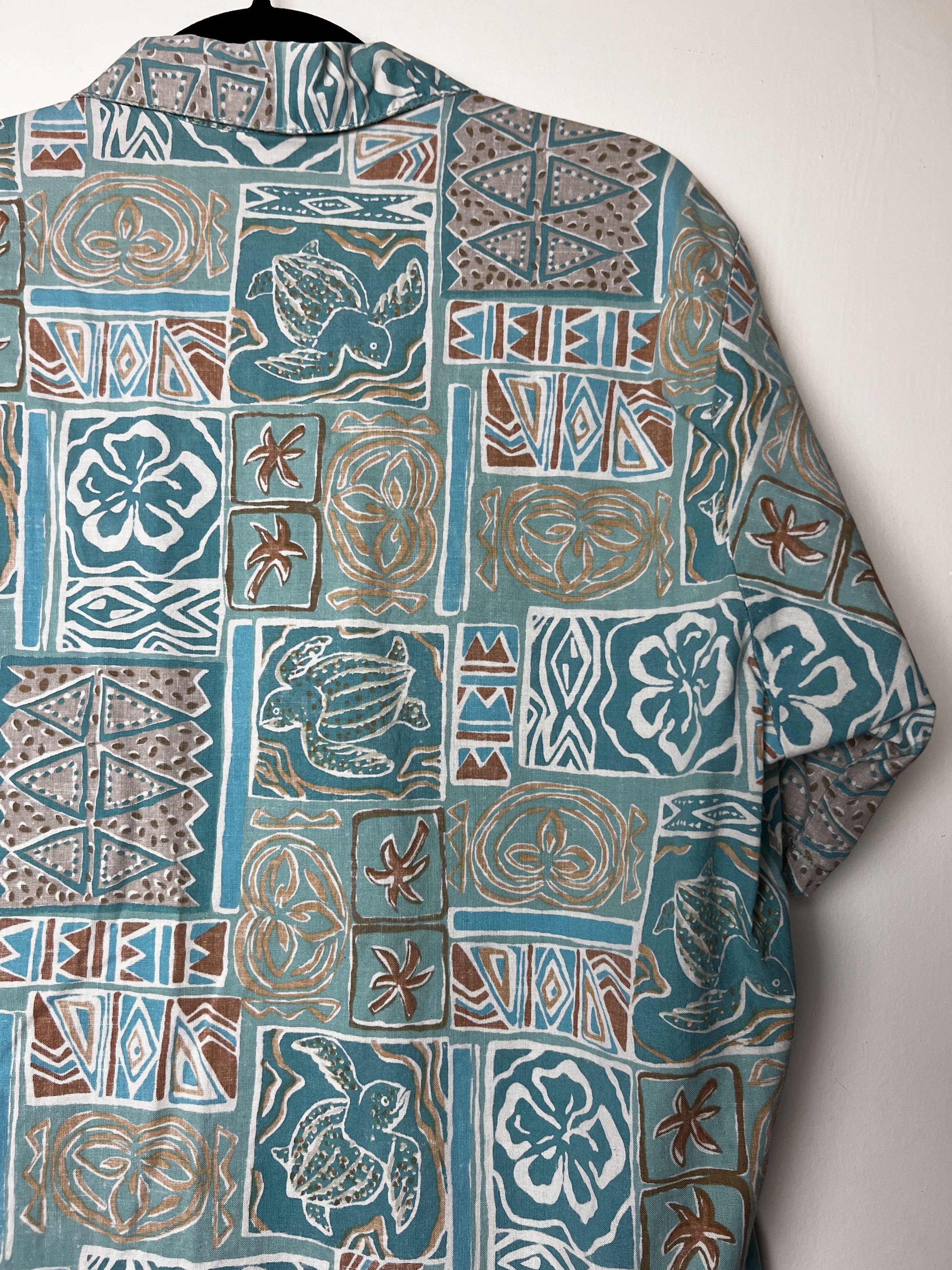 Vintage Vntg 70s Hawaiian Aloha Shirt: Barefoot in Paradise Abstract Size US L / EU 52-54 / 3 - 10 Thumbnail