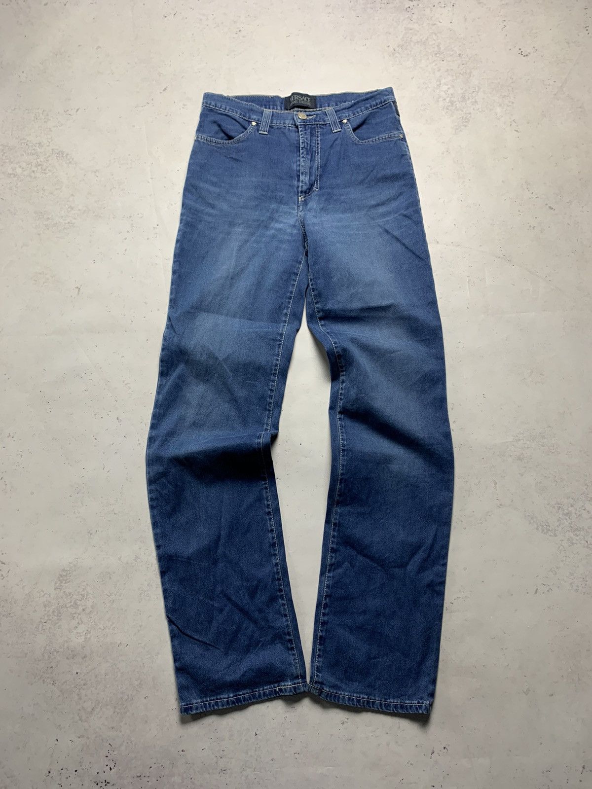 Versace × Vintage Vintage Versace Medusa Baggy Jeans Y2K 31 Size US 31 - 3 Thumbnail