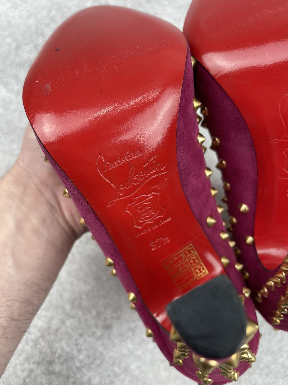 Christian Louboutin Christian Louboutin Ariella Clou Pink Suede Ankle Boots Size US 7.5 / IT 37.5 - 12 Thumbnail