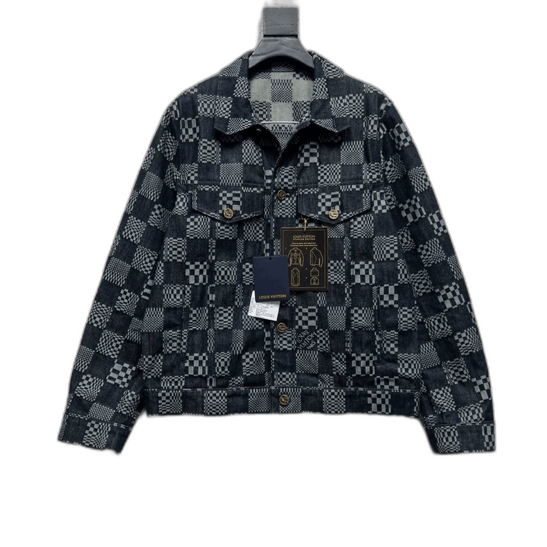 Louis Vuitton Louis Vuitton Blue Check Denim Jacket Size US L / EU 52-54 / 3 - 1 Thumbnail