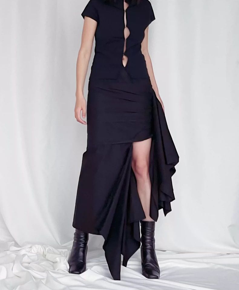 Yohji Yamamoto yohji yamamoto2018 FW Asymmetric Multilayer Pleated Puffy S Size 25" / US 0 / IT 36 - 2 Thumbnail