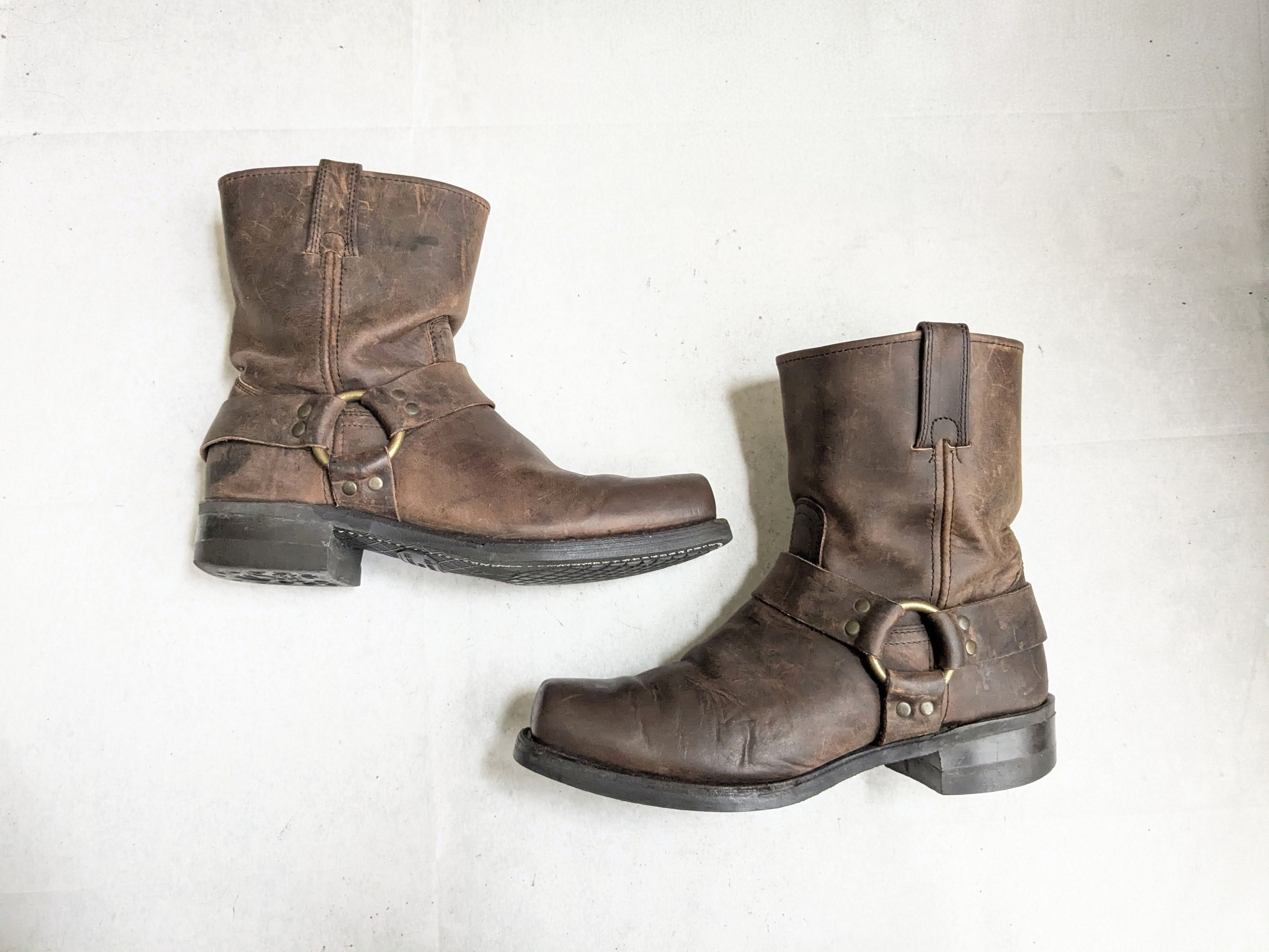 Frye Frye Harness Boots Brown 10.5 M Leather Buckle Strap Size US 10.5 / EU 43-44 - 1 Thumbnail