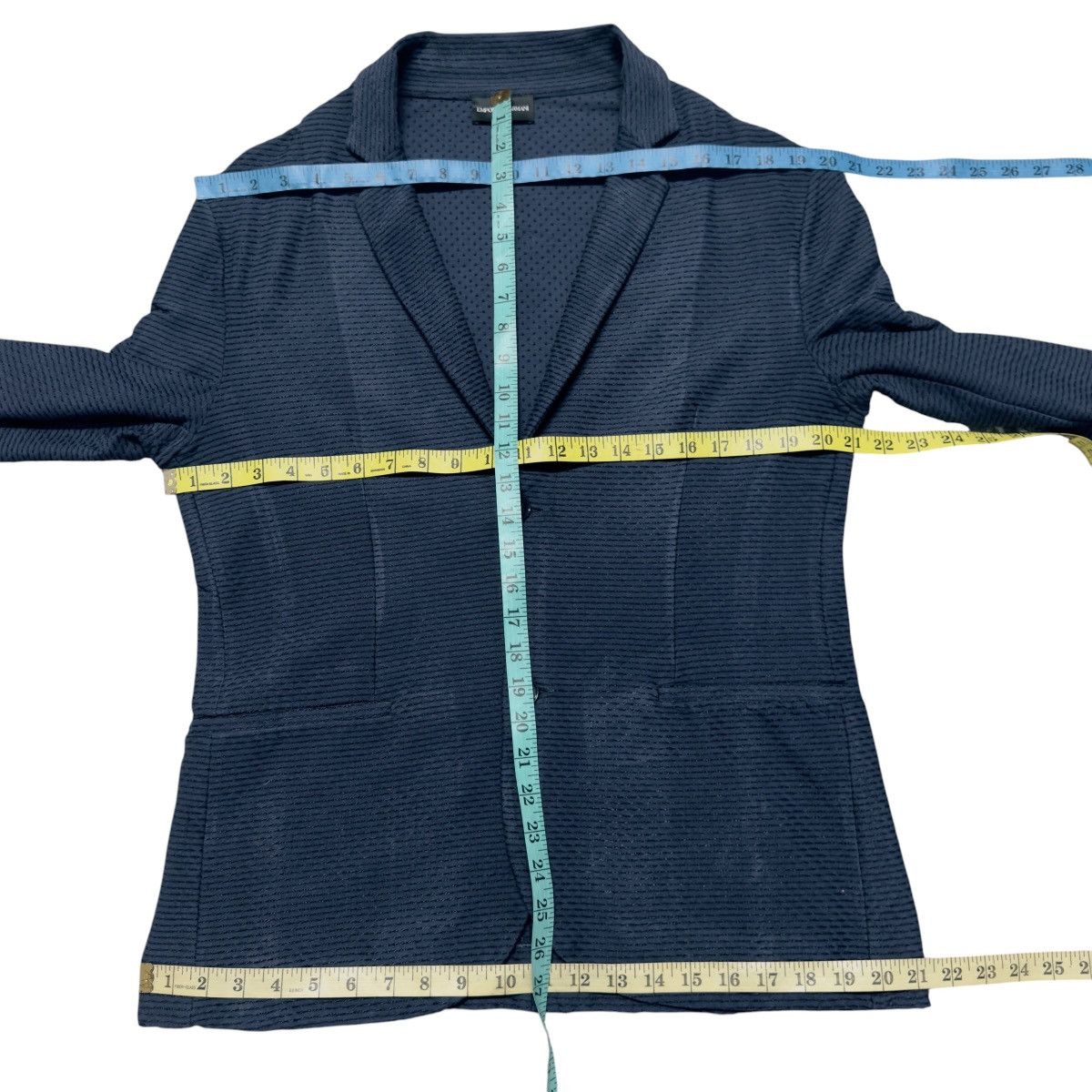 Emporio Armani Emporio Armani Textured Knit Blazers Navy Size US M / EU 48-50 / 2 - 10 Thumbnail