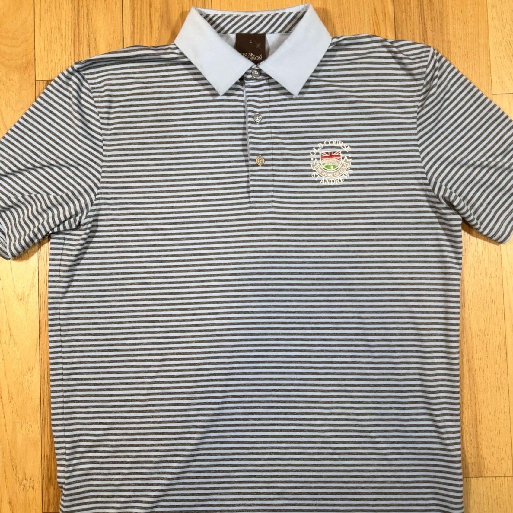 Oscar Jacobson Oscar Jacobson Golf Polo Shirt Men's L Blue Stripe Size US L / EU 52-54 / 3 - 2 Thumbnail