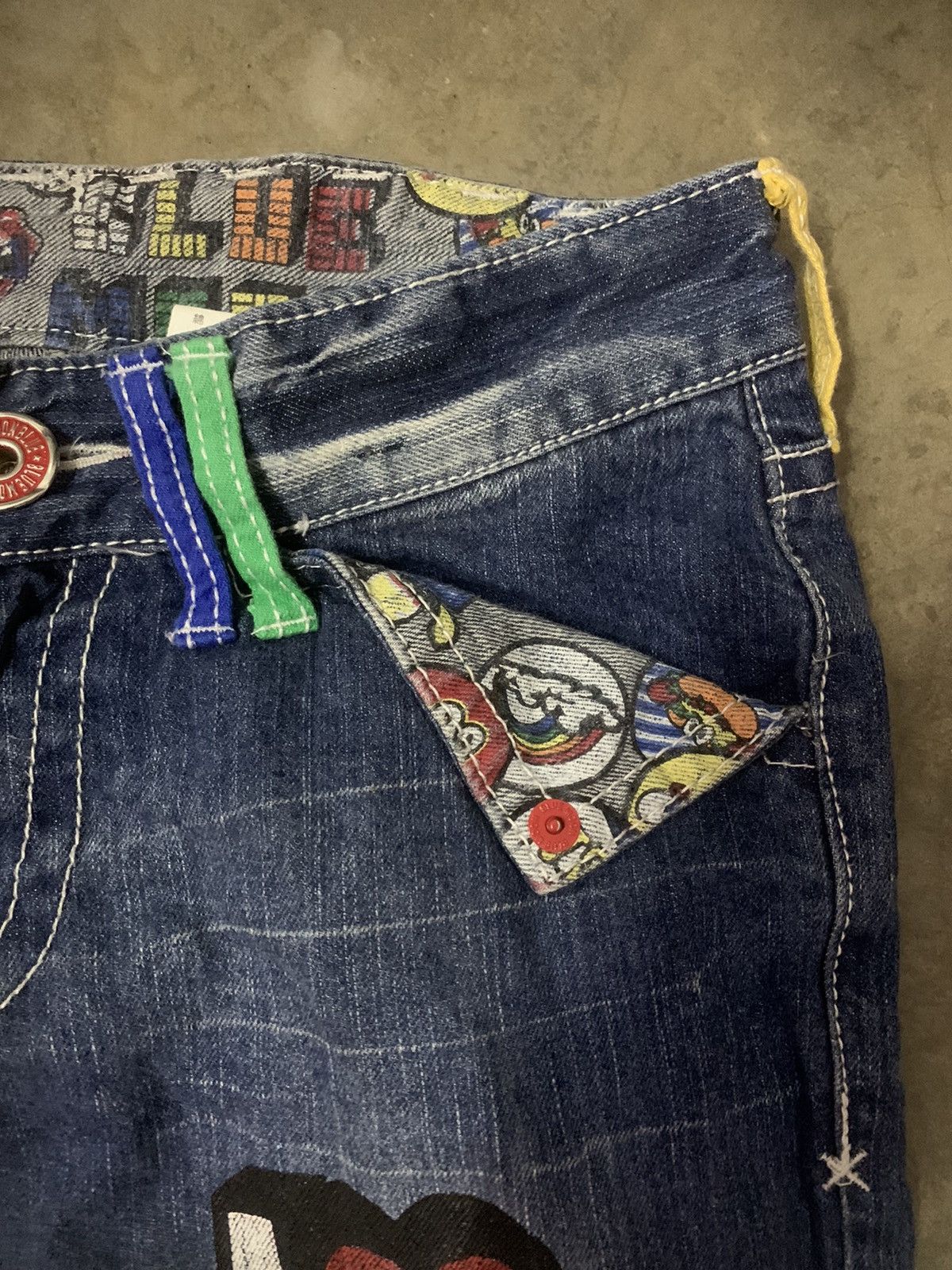 Art Comes First Blue Moon Blue Art Denim Jeans Size US 31 - 4 Thumbnail