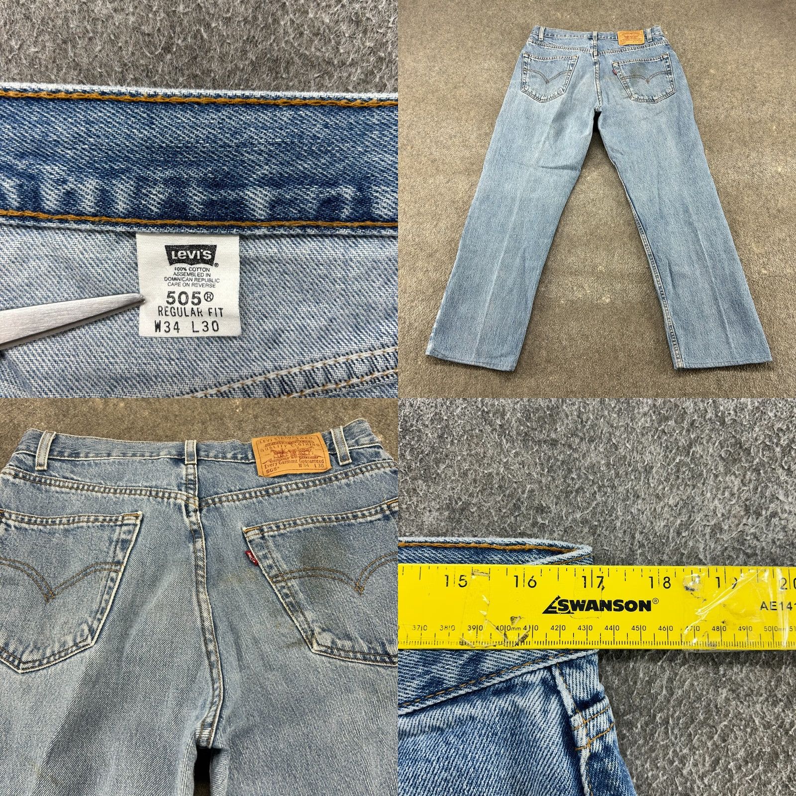 Levi's VINTAGE Levi's 505 Jeans Mens 34x28 Blue Regular Straight Light Wash HEMMED 90s Jeans Mens Blue 90s Christian0 Size US 34 / EU 50 - 8 Thumbnail