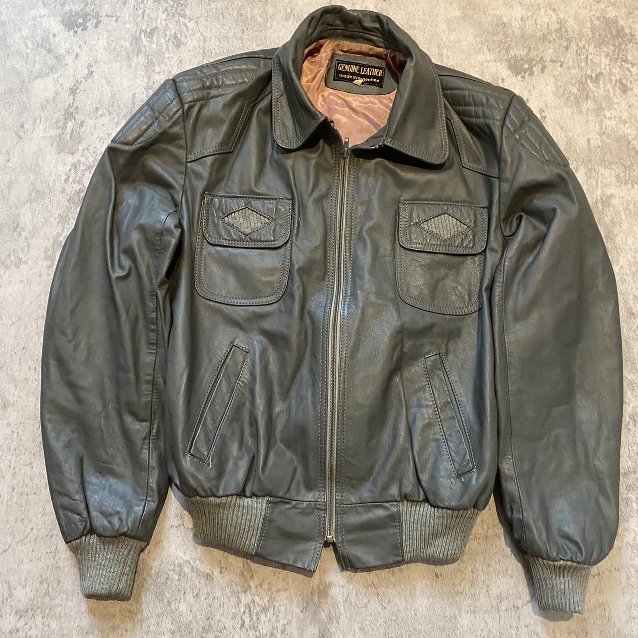 Other Grey Leather Motorycycle Gangsta Vintage y2k Boxy Size 36S - 1 Thumbnail