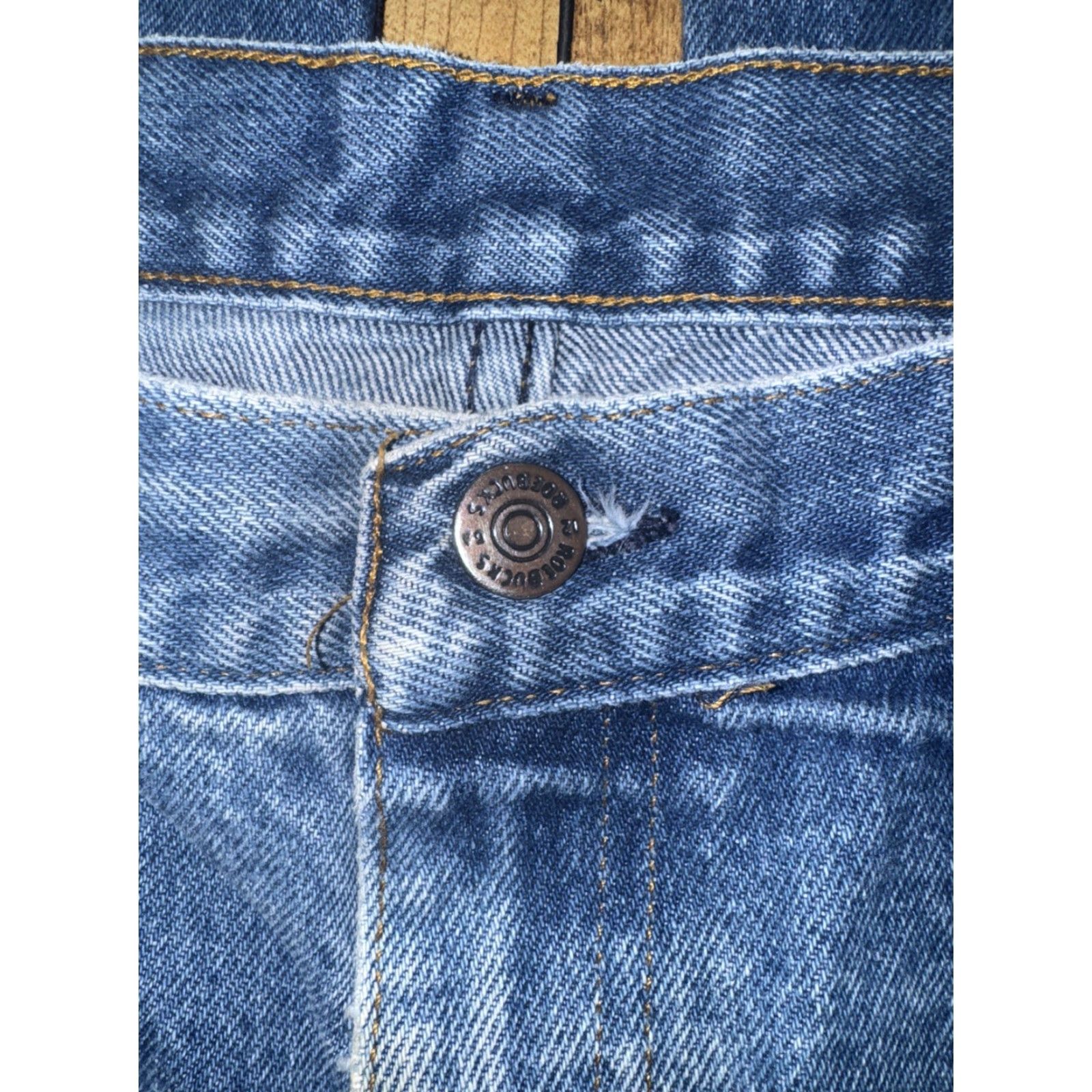Vintage VINTAGE Sears Roebucks Jeans 32x28 Blue Distressed Workwear Made in USA Mens Jeans Straight 32 Blue Distressed USA Size US 32 / EU 48 - 7 Thumbnail