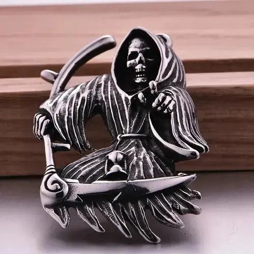 VIBE Reaper Ghost Chain Demon Bones Goth Rock Jewelry Chrome Size ONE SIZE - 2 Thumbnail