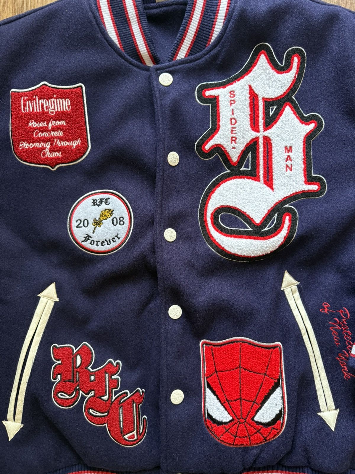 Civil Regime × Marvel Comics Civil regime X Marvel “Spider-Man” varsity Letterman Size US L / EU 52-54 / 3 - 2 Thumbnail