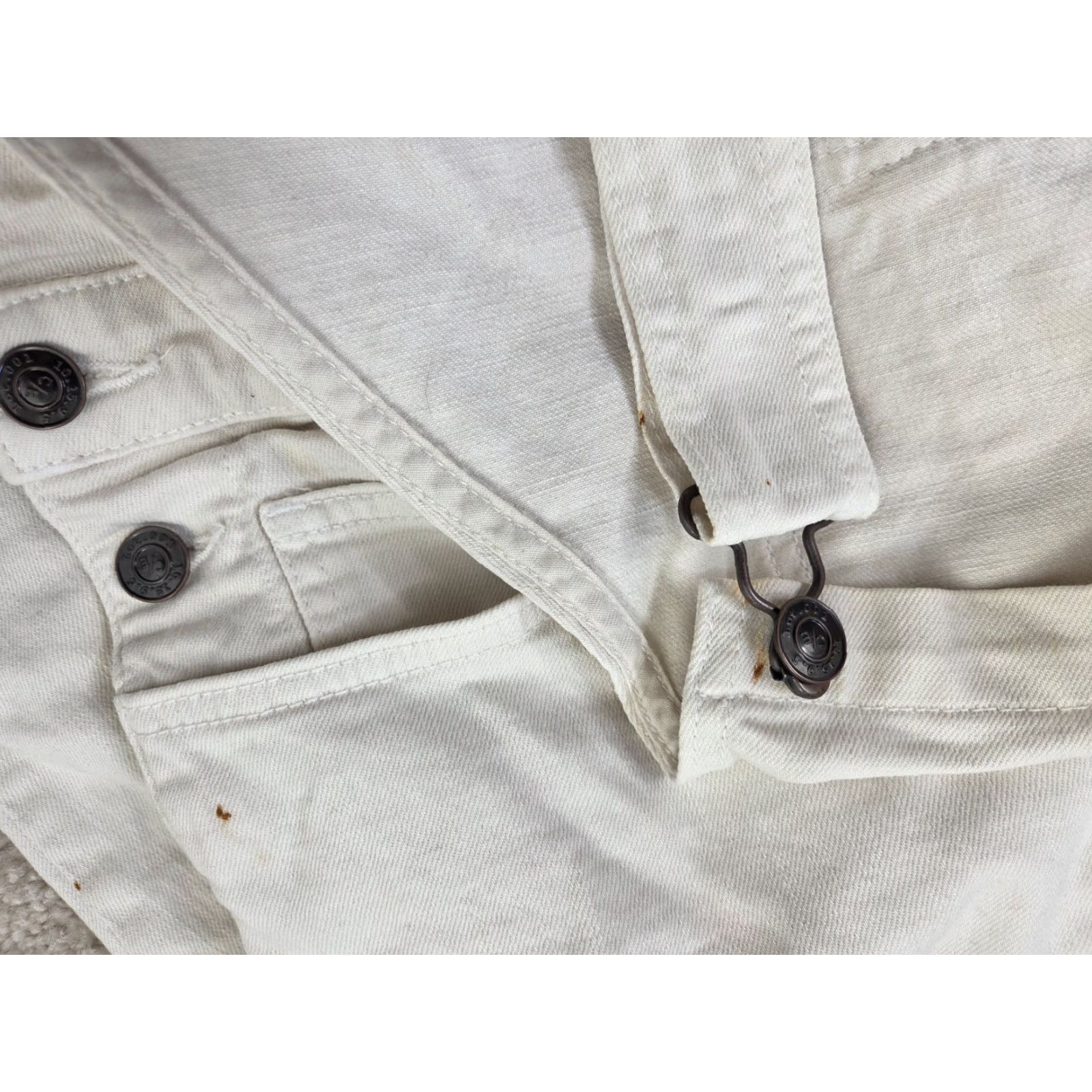 Vintage Hatch Denim Jean Bib Overall Maternity Women's Size 2 Medium White Jeans Hatch Bib Overall White Maternity Women 2 Medium Denim Straight Size 32" / US 10 / IT 46 - 4 Thumbnail