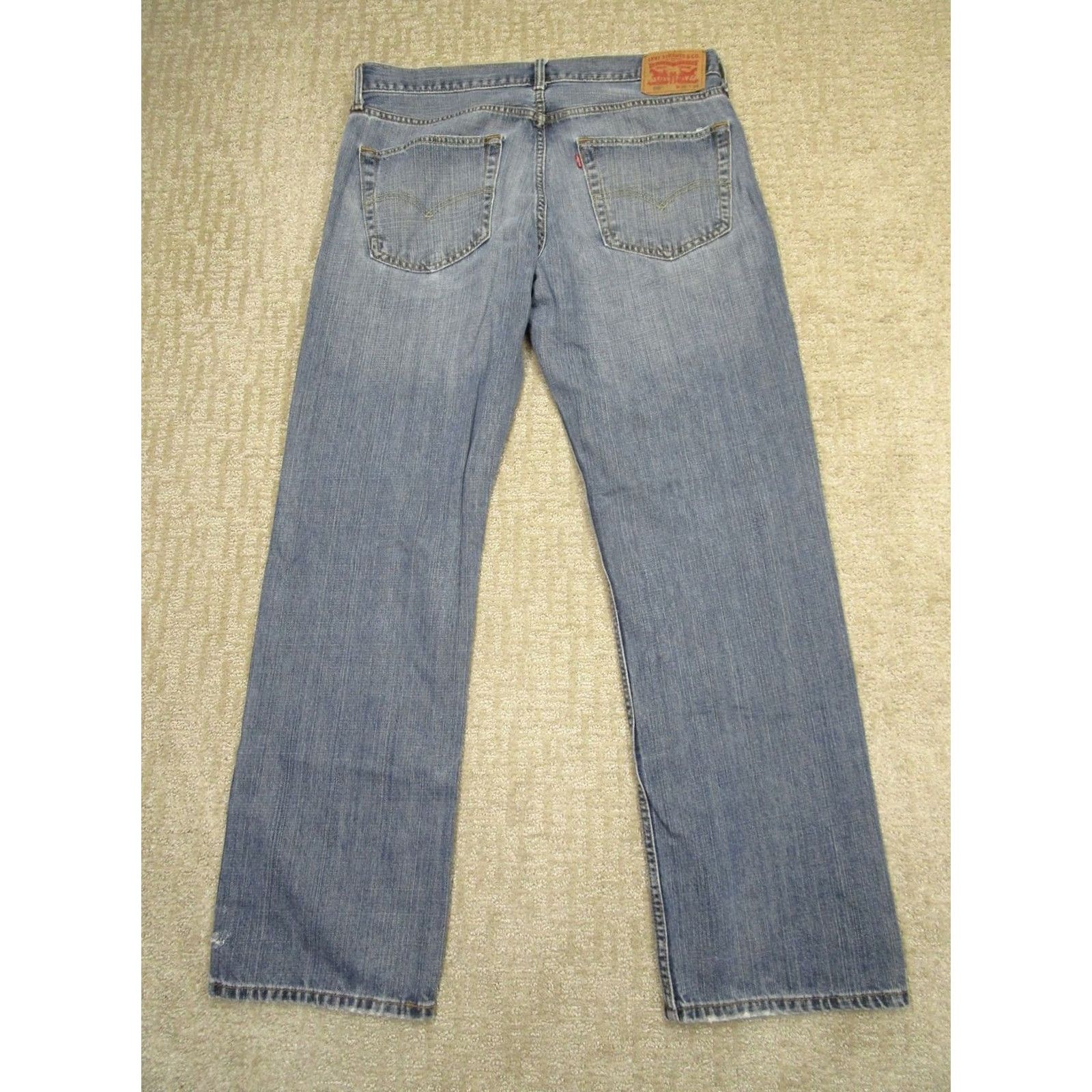 Levi's Levi's 559 Jeans Men 36x34 Relaxed Straight Leg Distressed Light Wash Denim Jeans Regular Blue Size US 36 / EU 52 - 3 Thumbnail