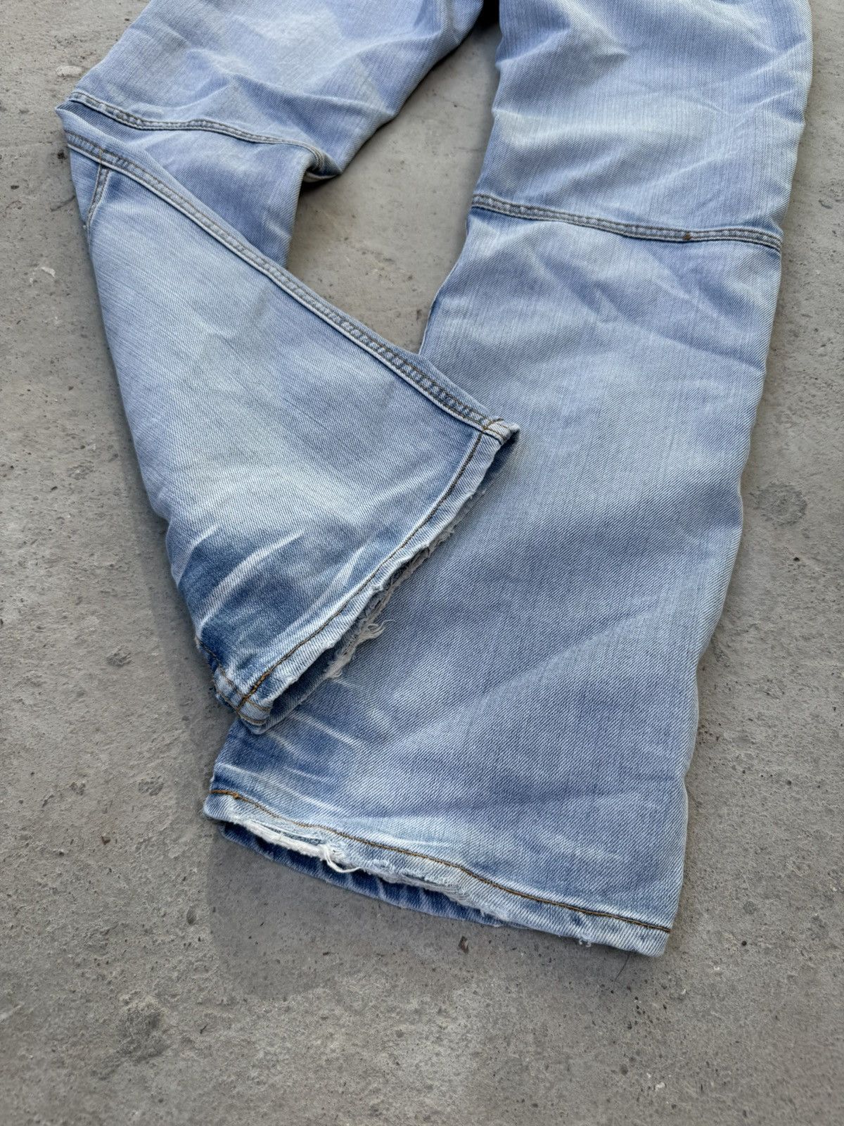 Vintage fishbone double knee flare