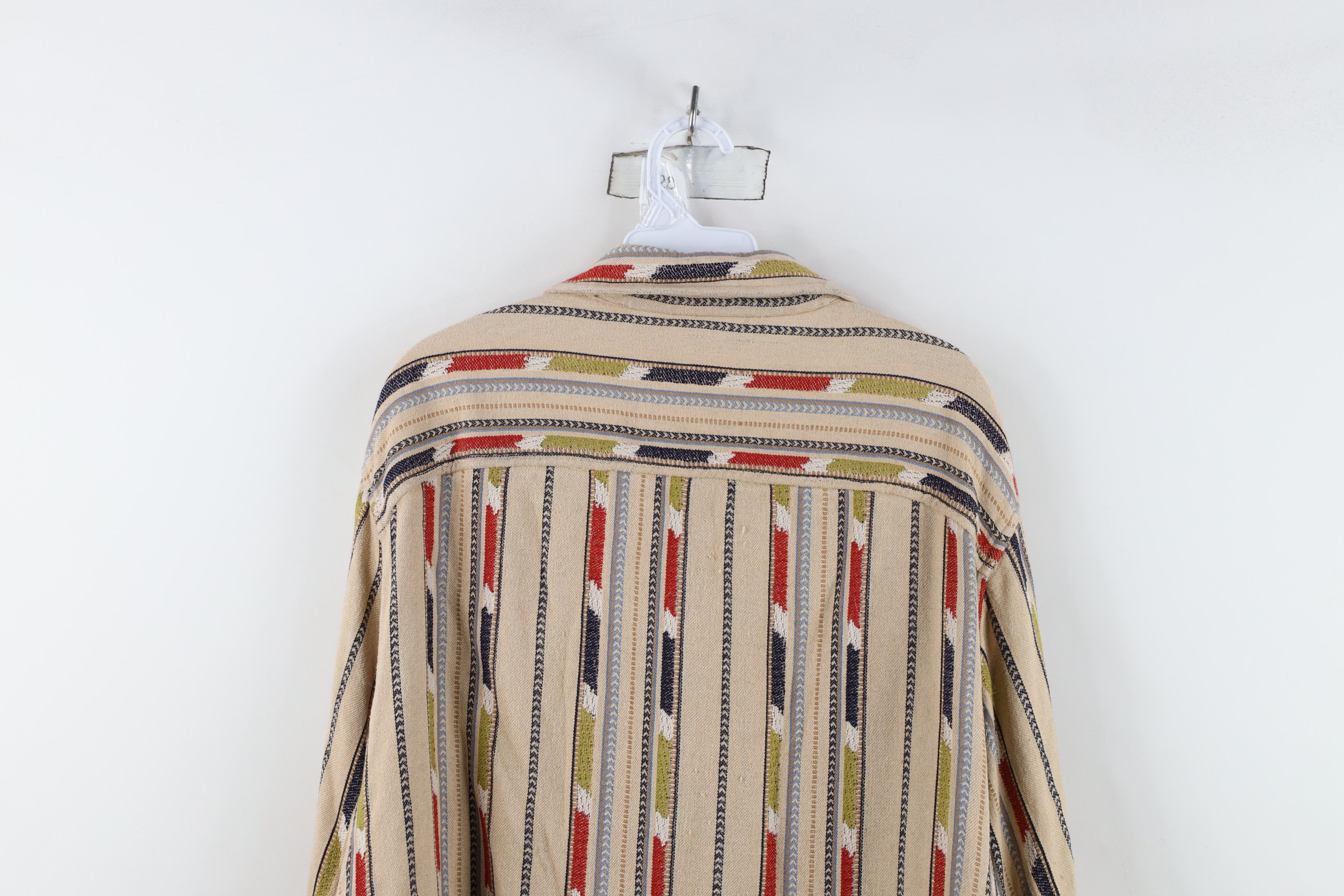 Vintage Vintage 90s Streetwear Striped Knit Button Shirt Jacket Size 4XL / US 24-26 - 14 Thumbnail