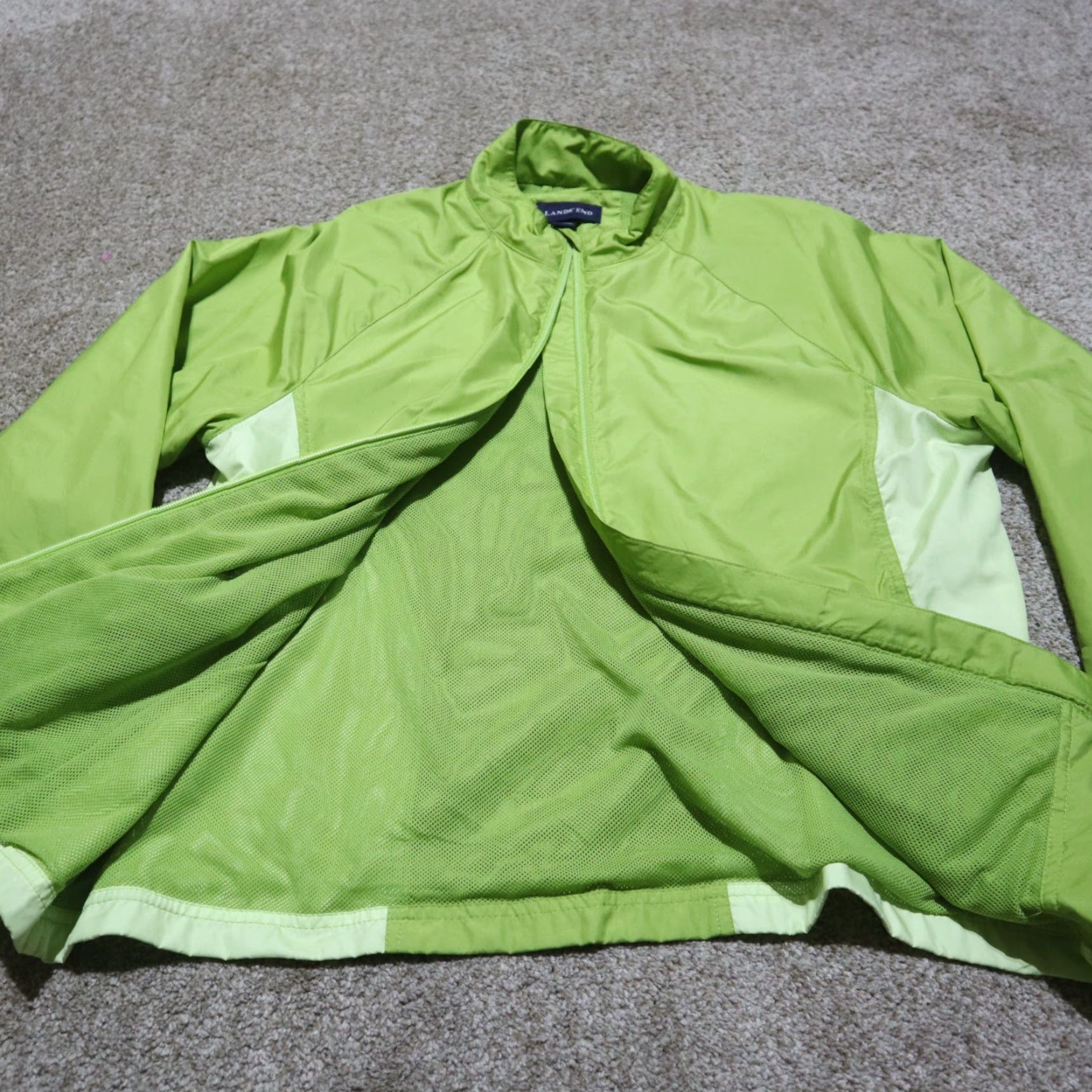 Lands' End Lands' End Jacket Green Windbreaker Lightweight Full Zip Long Sleeve Women Large Size L / US 10 / IT 46 - 3 Thumbnail