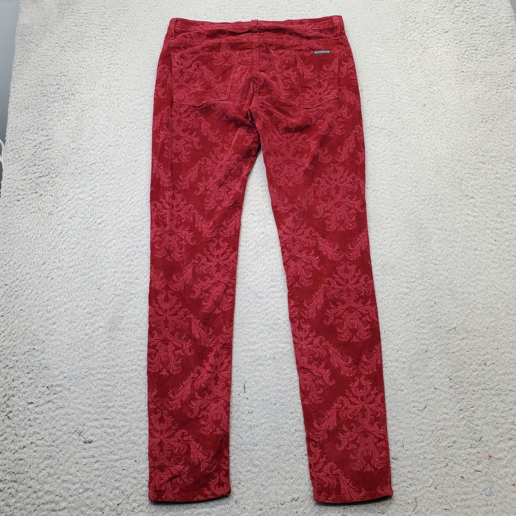 Hudson Hudson Jeans Womens 26 Multi Wine Paisley Cotton 5-Pockets Skinny Leg USA Made Shirt Size 26" / US 2 / IT 38 - 2 Thumbnail