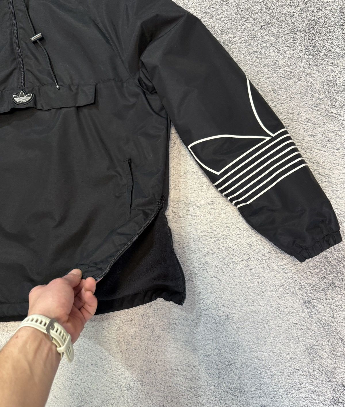 Adidas Adidas Originals Outline Anorak Jacket Black Men M Hooded Size US M / EU 48-50 / 2 - 5 Thumbnail