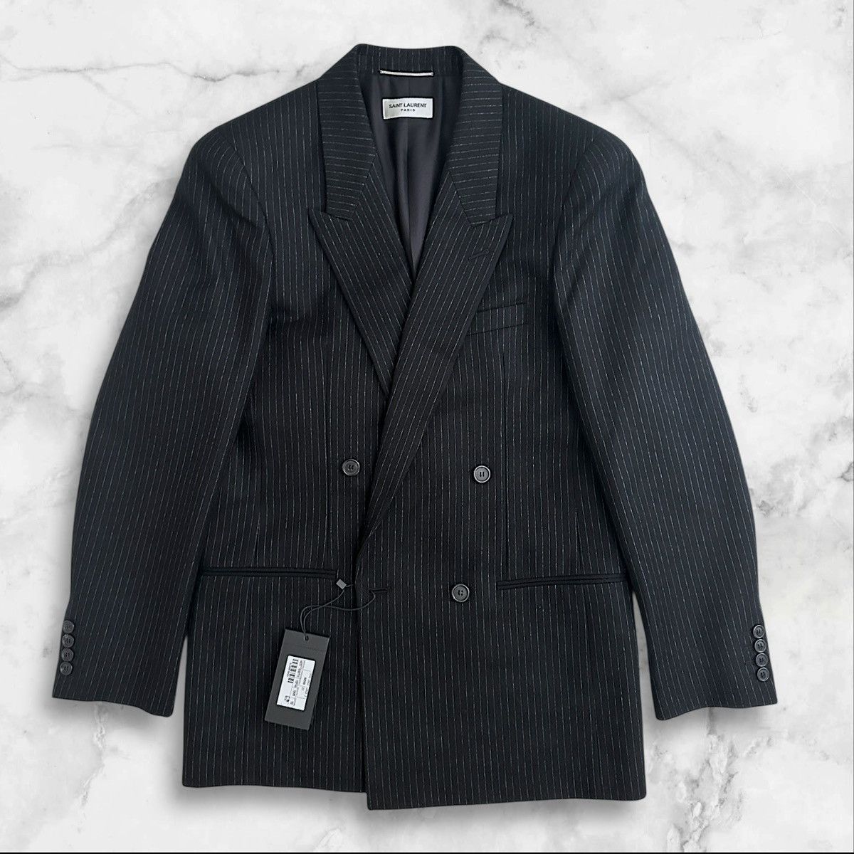 Saint Laurent Paris Saint Laurent Wool Pinstripe Blazer Size 42R - 11 Thumbnail