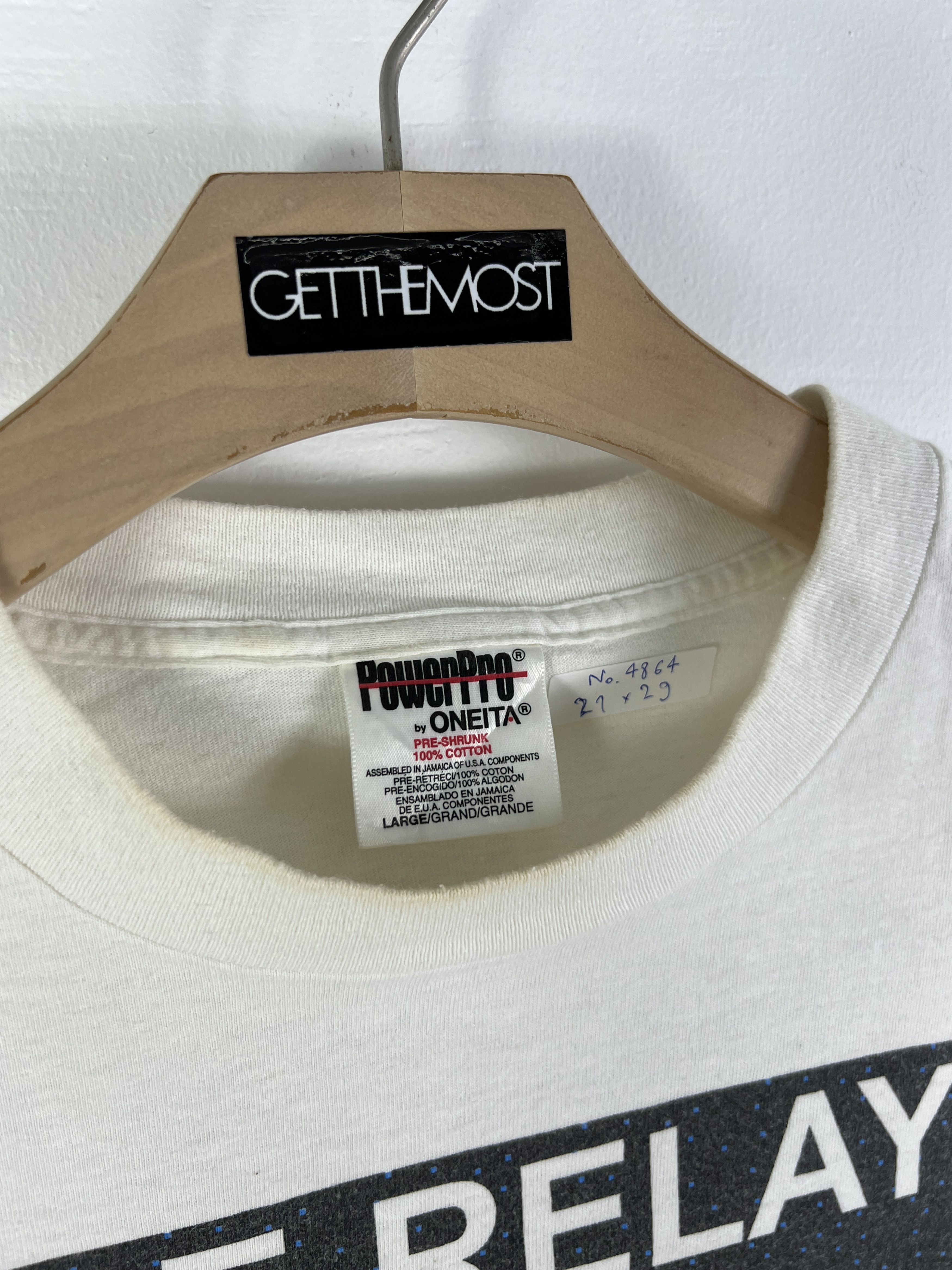 Vintage No.4864 Vintage 90s The Relay Pop Art Graphic Tee (L) Size US L / EU 52-54 / 3 - 5 Thumbnail