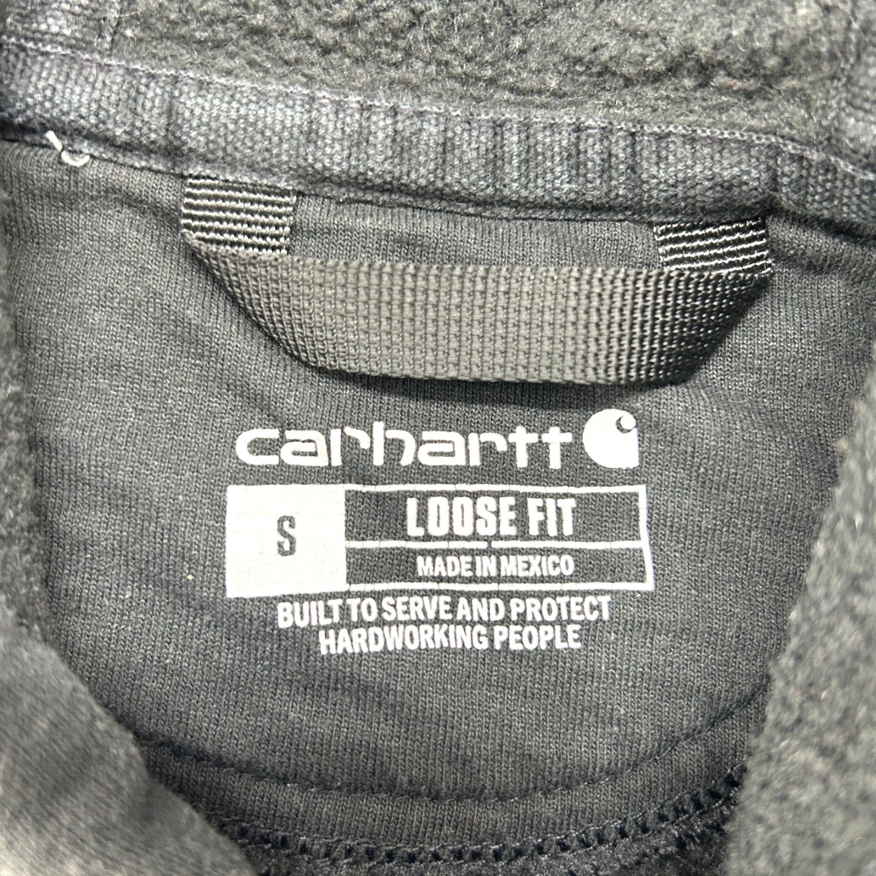 Carhartt Carhartt Hoodie Mens Small Black Pullover Sweatshirt Fleece Logo Zipper Hooded Drawstring Regular Fit 80s Western Outdoor Size US S / EU 44-46 / 1 - 4 Thumbnail
