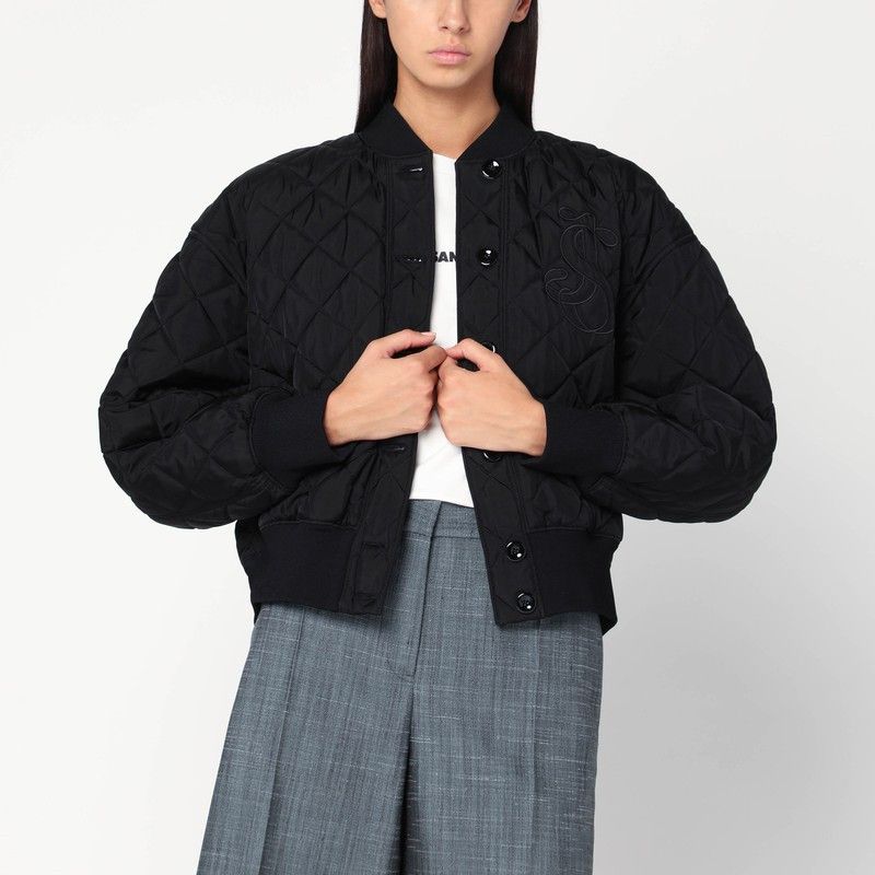 Jil Sander Jil Sander Quilted Black Bomber Size S / US 4 / IT 40 - 1 Thumbnail