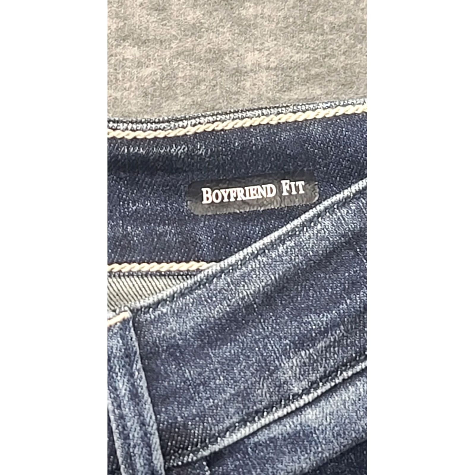 Vintage Judy Blue Jeans Womens 16WX32 Boyfriend Fit Ankle High Rise Stretch Denim Blue Pocket Zipper Button 32 In Inseam 16W Plus Womens Jeans Size 38" / US 16 / IT 52 - 3 Thumbnail