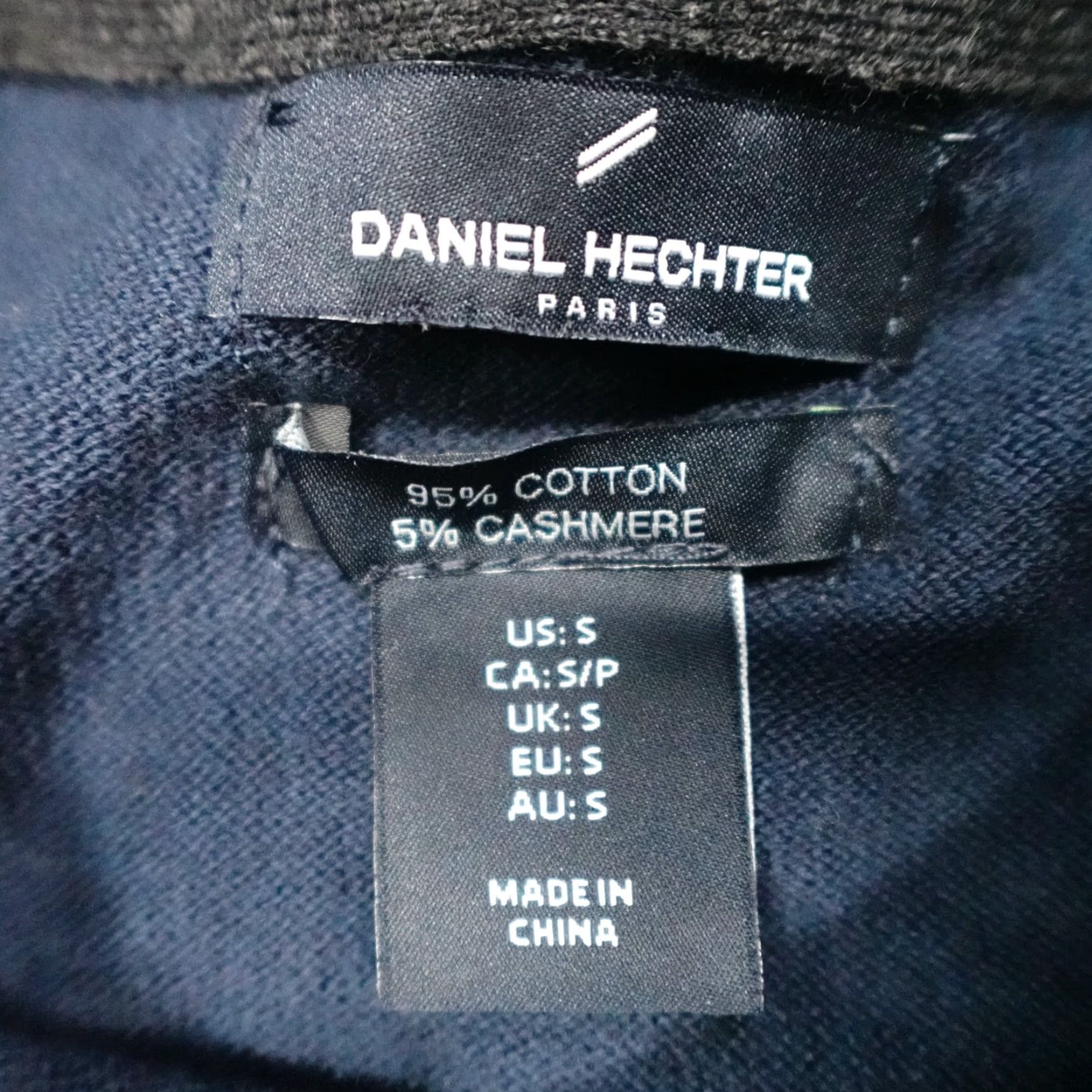 Vintage Daniel Hechter Paris Sweater Pullover Cotton Cashmere Blend Blue Men's Size S Size US S / EU 44-46 / 1 - 4 Thumbnail
