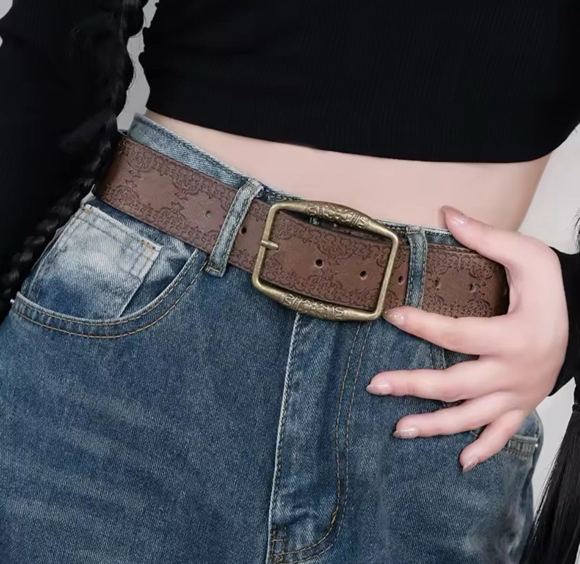 Cowboy Equipment × Vintage vintage style brown american western floral rustic boho belt Size ONE SIZE - 2 Thumbnail