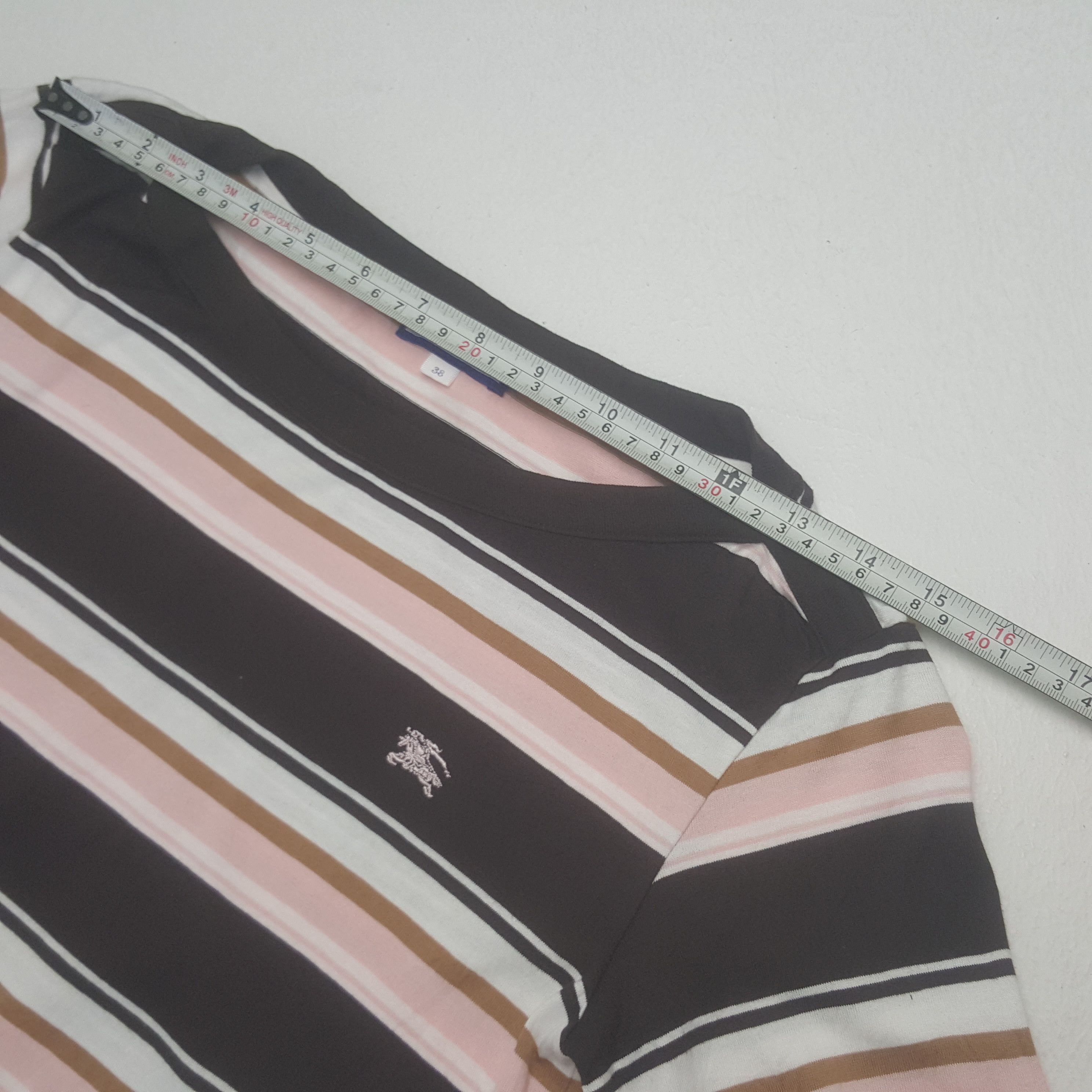 Burberry × Vintage Vintage Burberry London Striped Blue Label Tshirt Size XS / US 0-2 / IT 36-38 - 5 Thumbnail