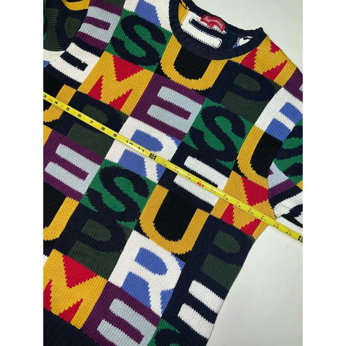 Supreme big sale letters sweater multicolor