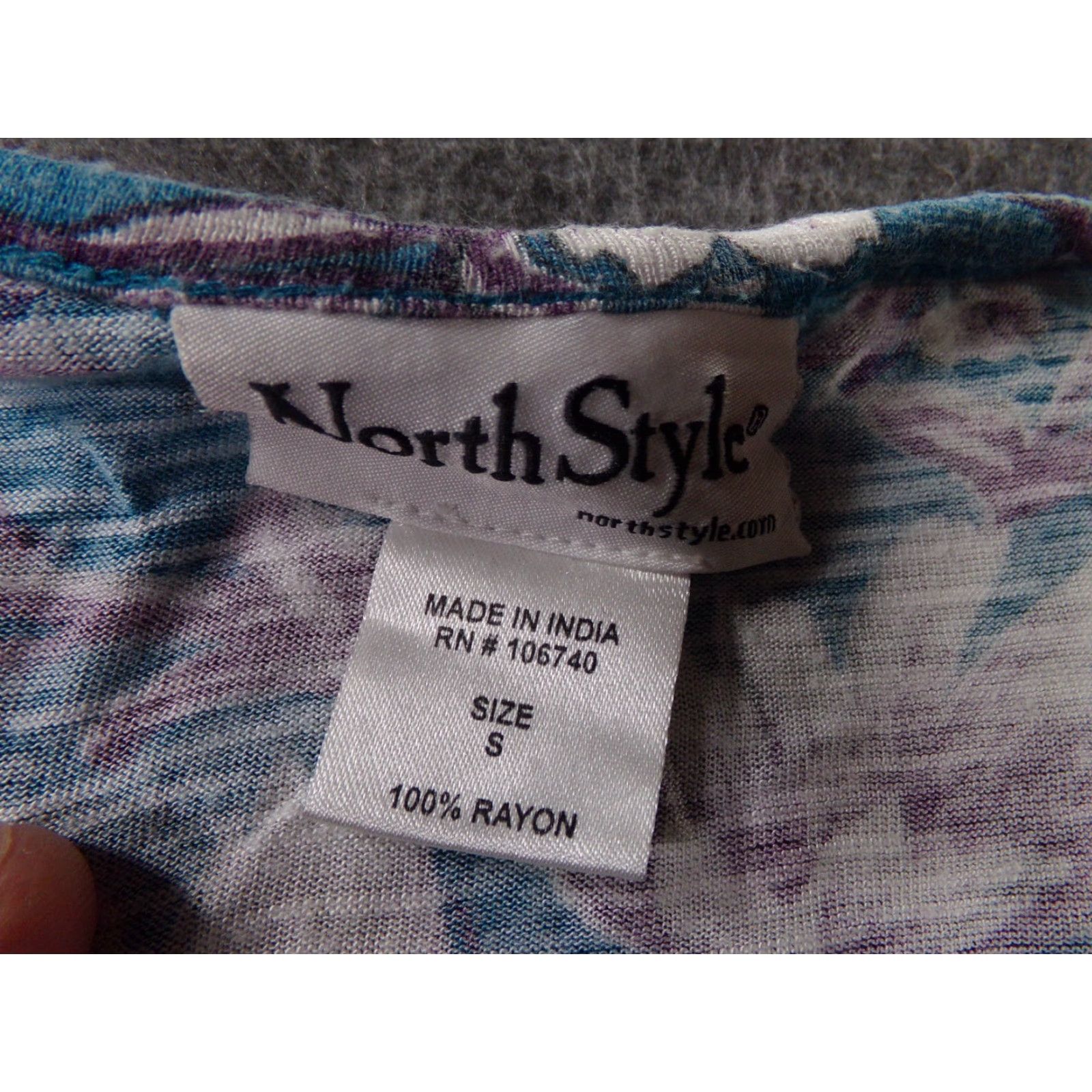 Vintage NorthStyle Floral T-Shirt Women Small Blue Casual Summer Pullover Size S / US 4 / IT 40 - 6 Thumbnail