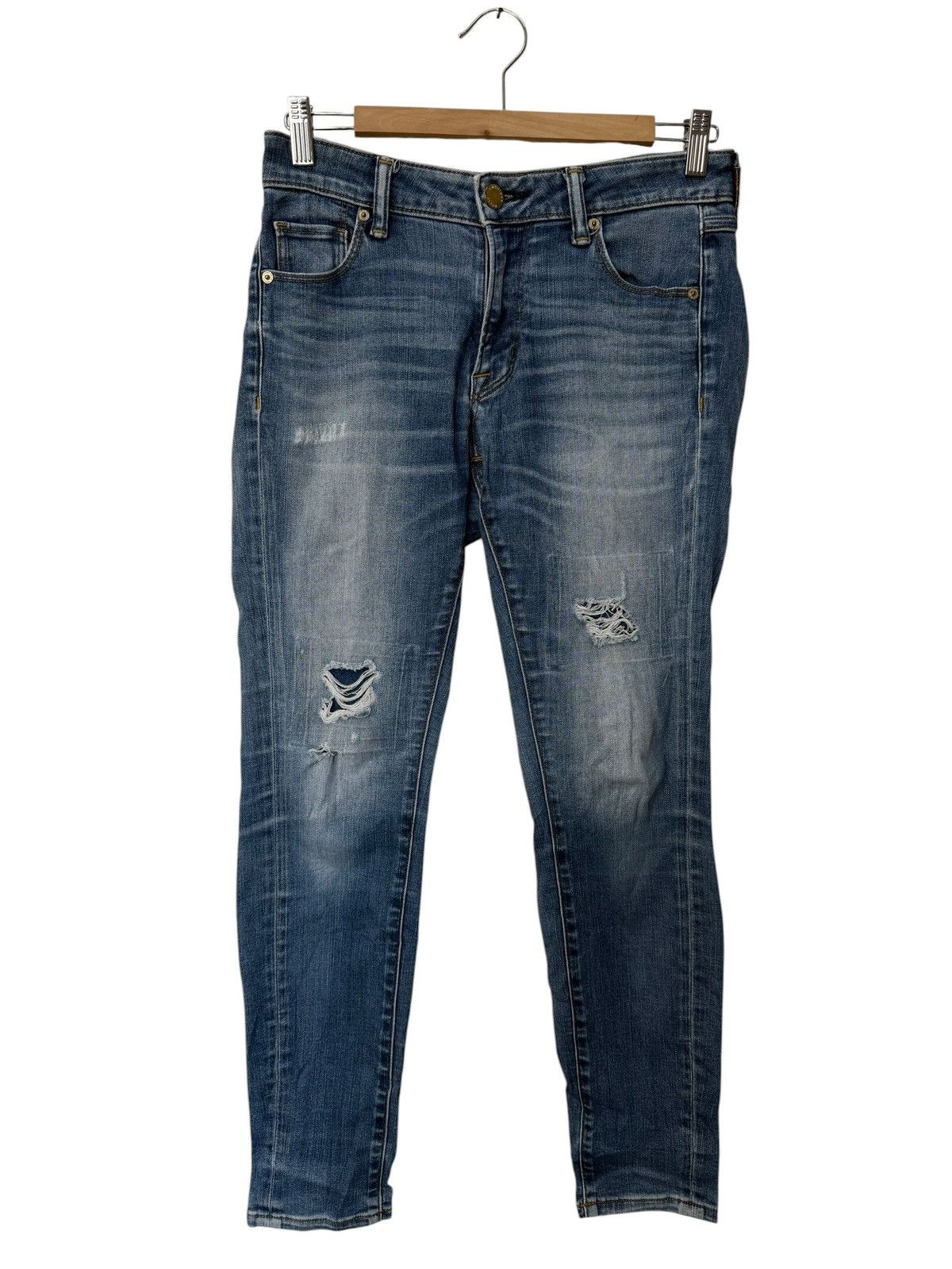 Japanese Brand Vintage American Holic Jeans Distressed Skinny Denim Pants Size 29" - 1 Thumbnail