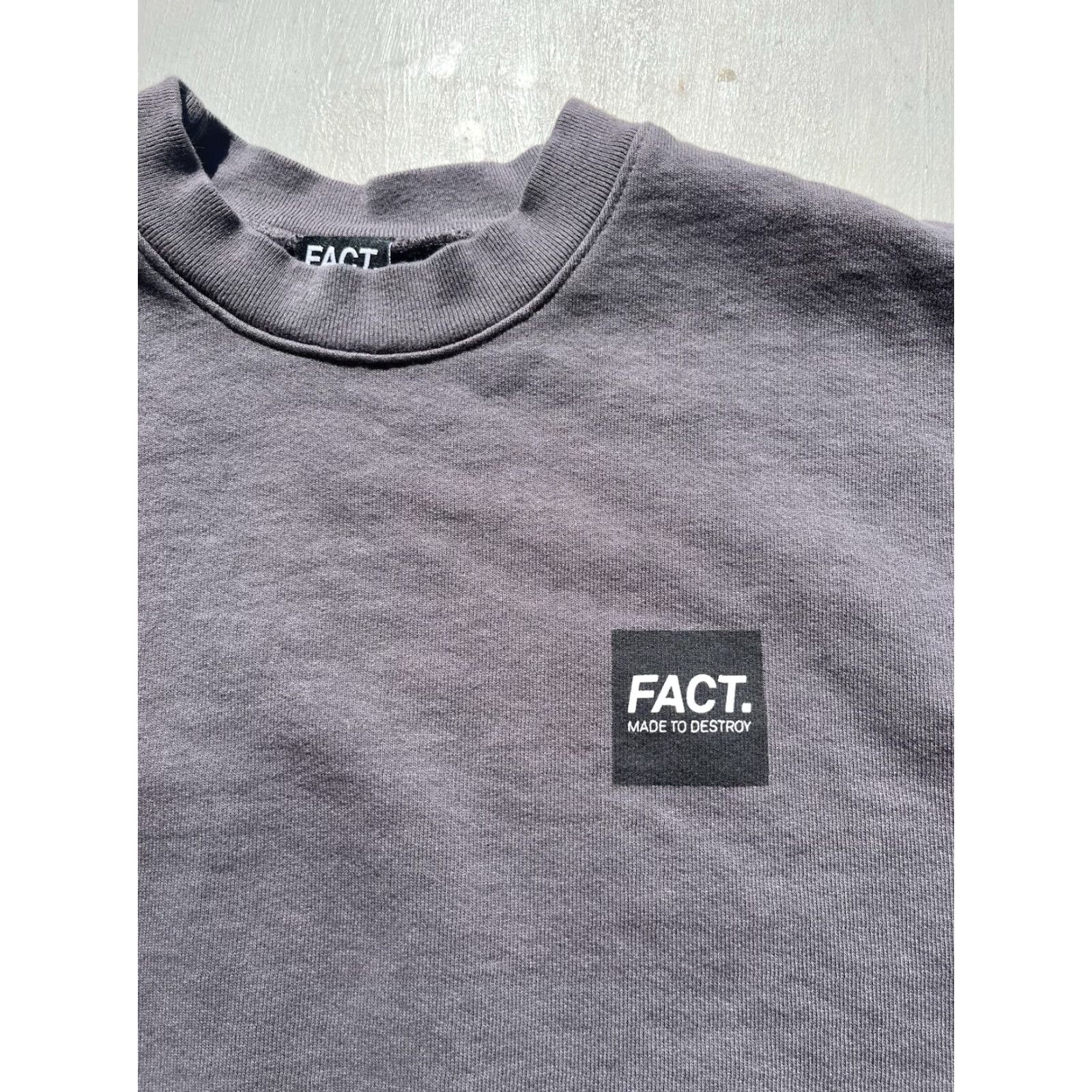 Vintage FACT Men's Sweatshirt Gray Spell-Out M Streetwear Distress Heavy Modern Destroy Shirt Size US M / EU 48-50 / 2 - 3 Thumbnail