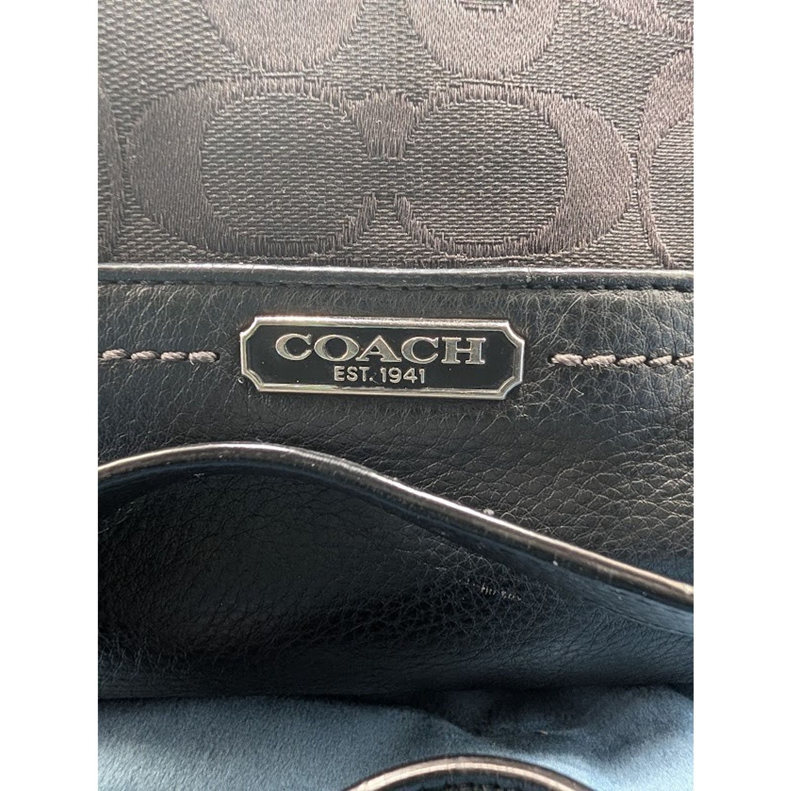 Coach COACH Crossbody Black Signature Canvas Leather Accent Chrome Size ONE SIZE - 2 Thumbnail