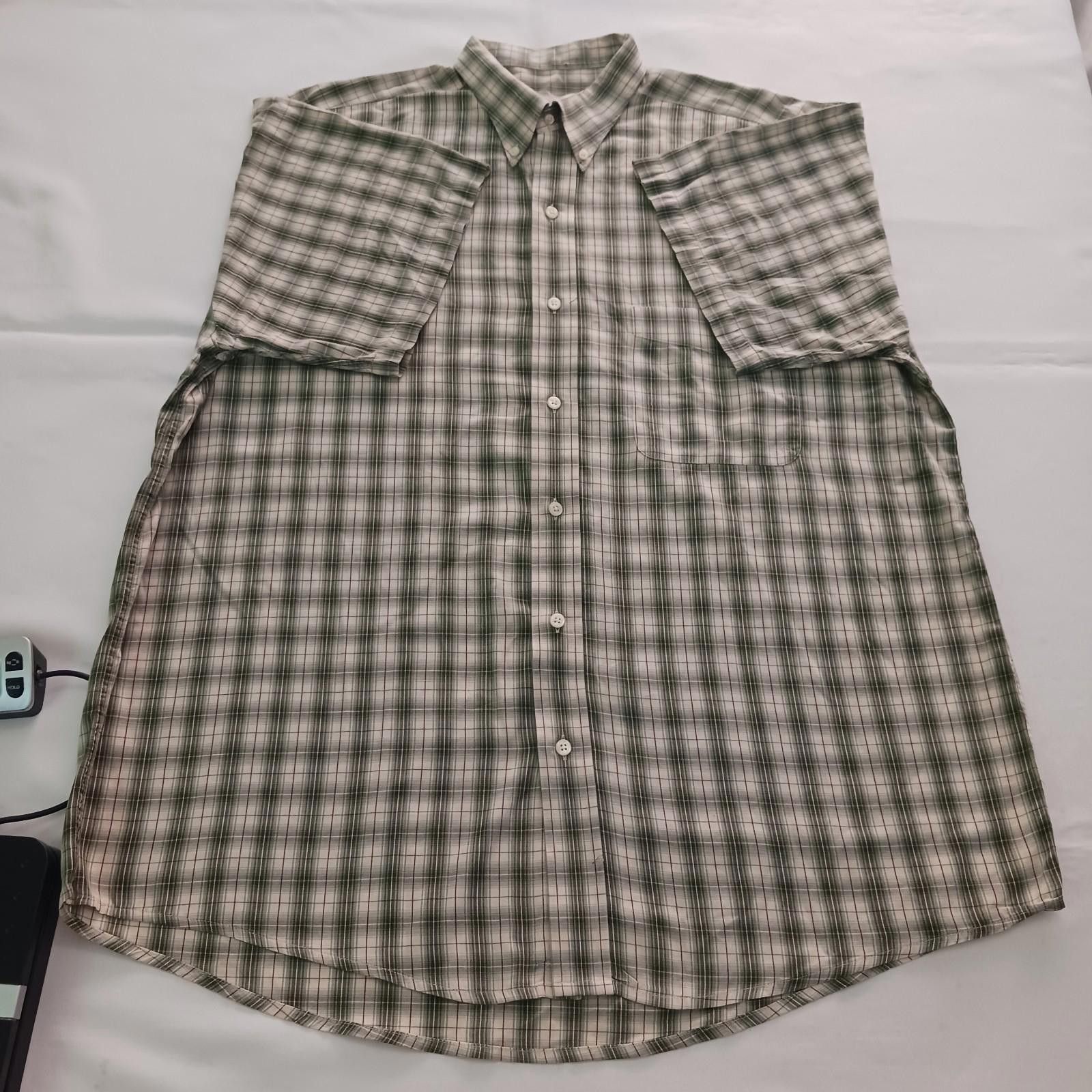 Designer Arturo Calle Men's Cotton Green/Beige Plaid Shirt XL Size US XL / EU 56 / 4 - 10 Thumbnail