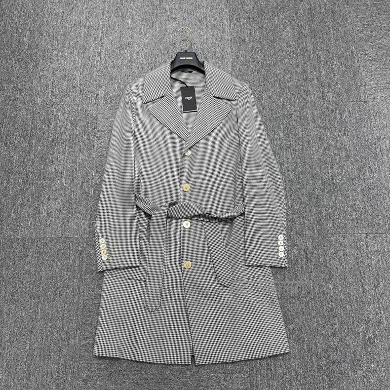 Fendi Fendi Black and White Plaid Coat Size US M / EU 48-50 / 2 - 1 Thumbnail