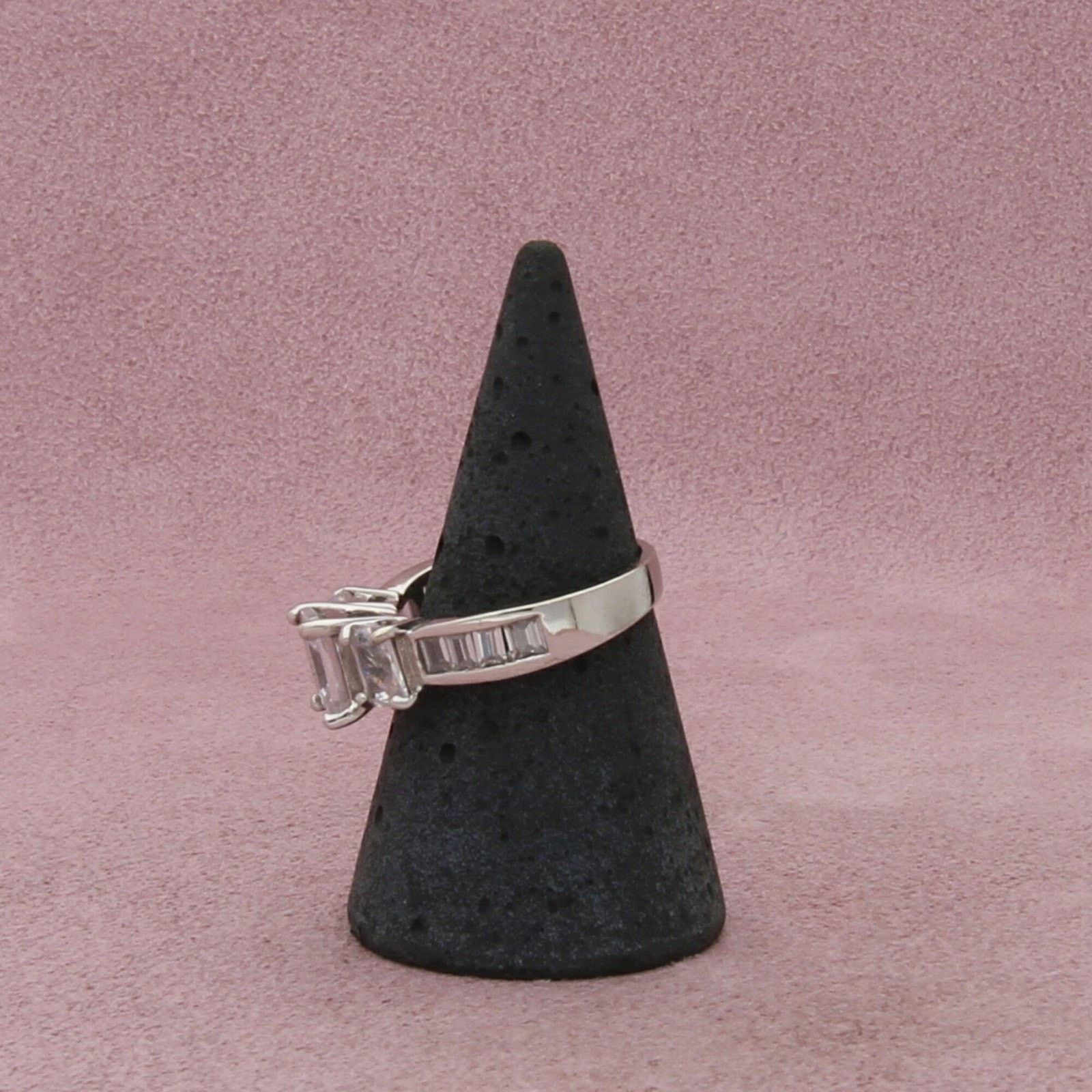 Sterling Silver sterling silver emerald-cut cz engagement ring size 7 Size ONE SIZE - 4 Thumbnail