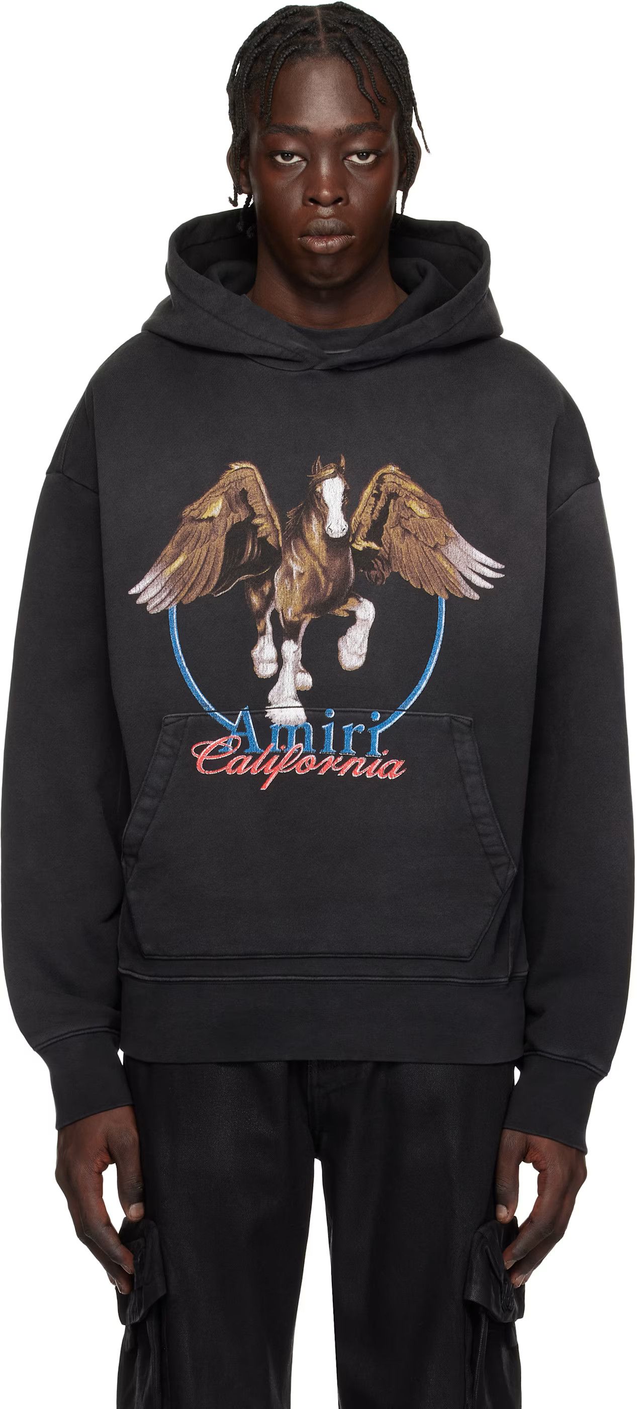 Amiri o1h1sh10525 Pegasus Hoodie in Black Size US L / EU 52-54 / 3 - 3 Thumbnail