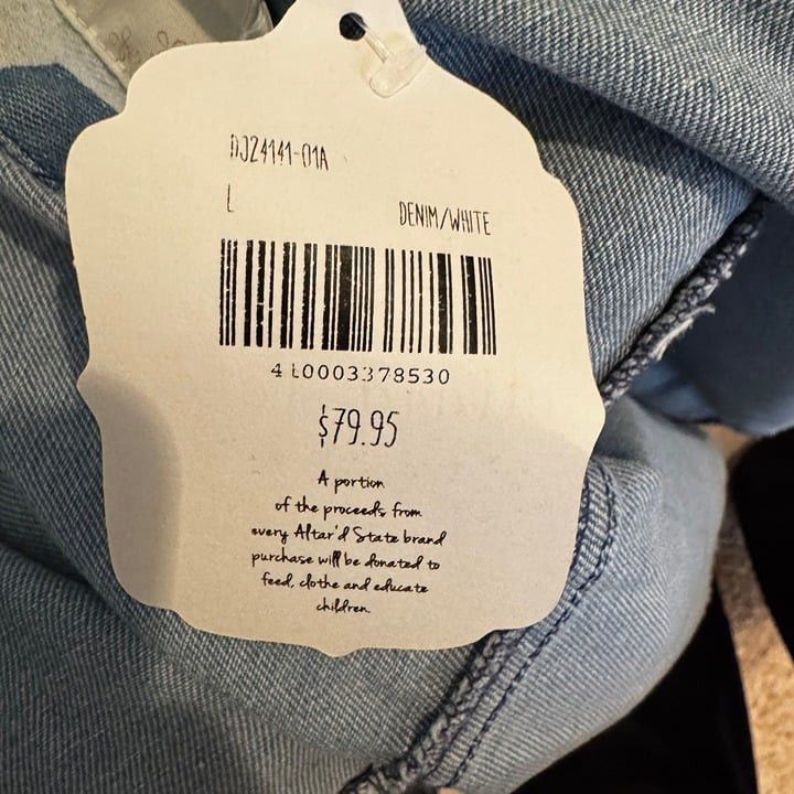 Other Altar'd State Women's Star Denim Jacket Blue Geometric Size Size L / US 10 / IT 46 - 9 Thumbnail