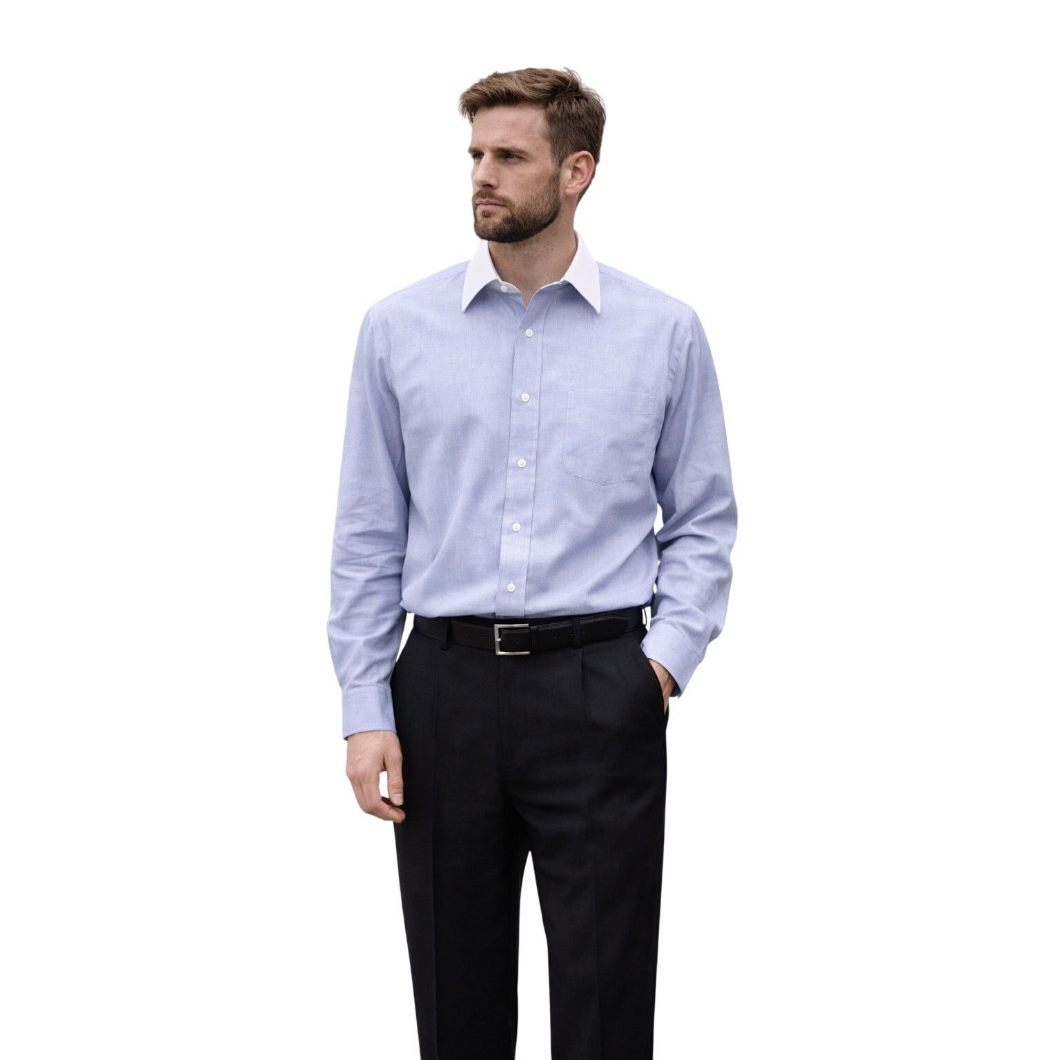 Christian Dior Monsieur Vintage Christian Dior Monsieur Blue Shirt White Collar 14½ Size US S / EU 44-46 / 1 - 1 Thumbnail
