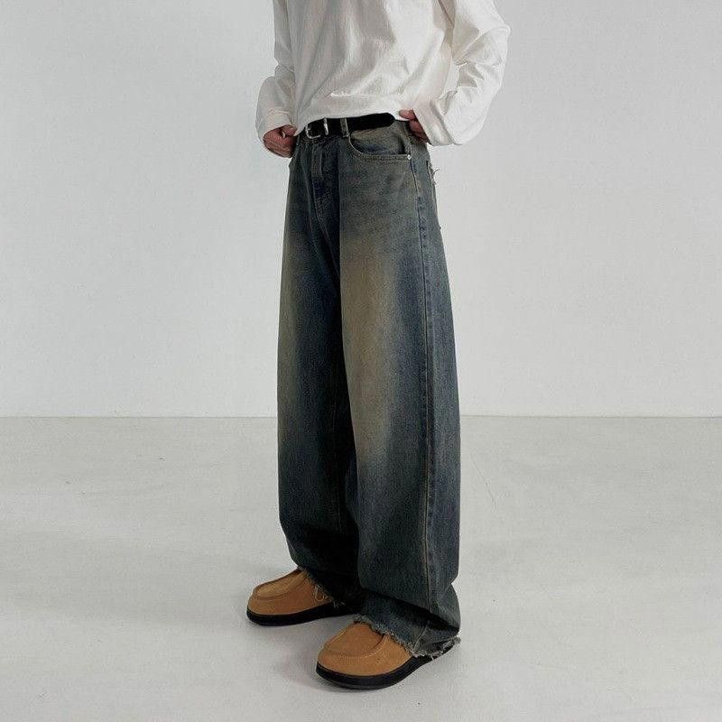 Jean Blue Baggy Washed Denim Jeans Size US 32 / EU 48 - 2 Thumbnail
