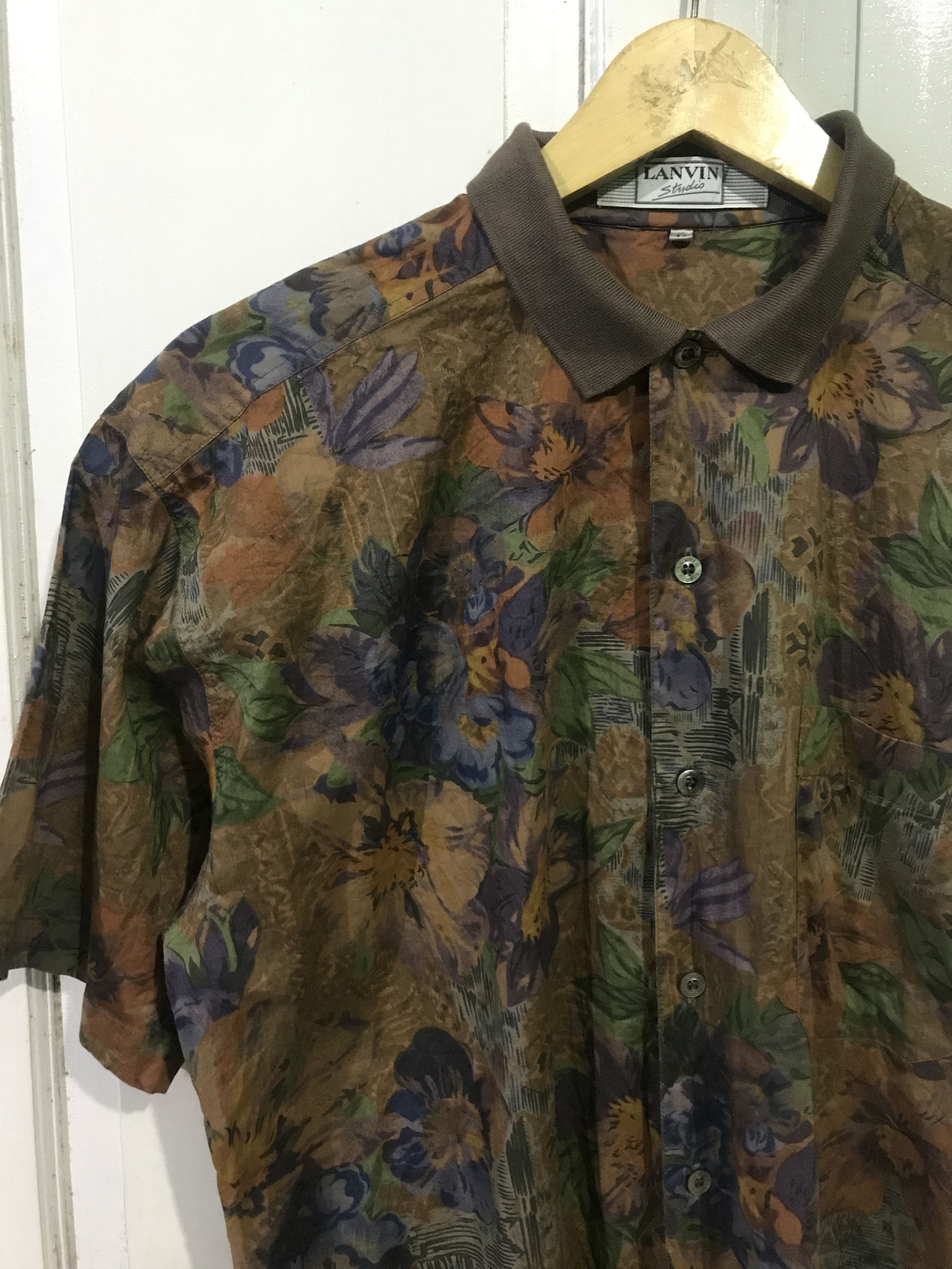 Lanvin ‼️VINTAGE‼️LANVIN STUDIO FLORAL SHIRT BUTTON Size US M / EU 48-50 / 2 - 4 Thumbnail